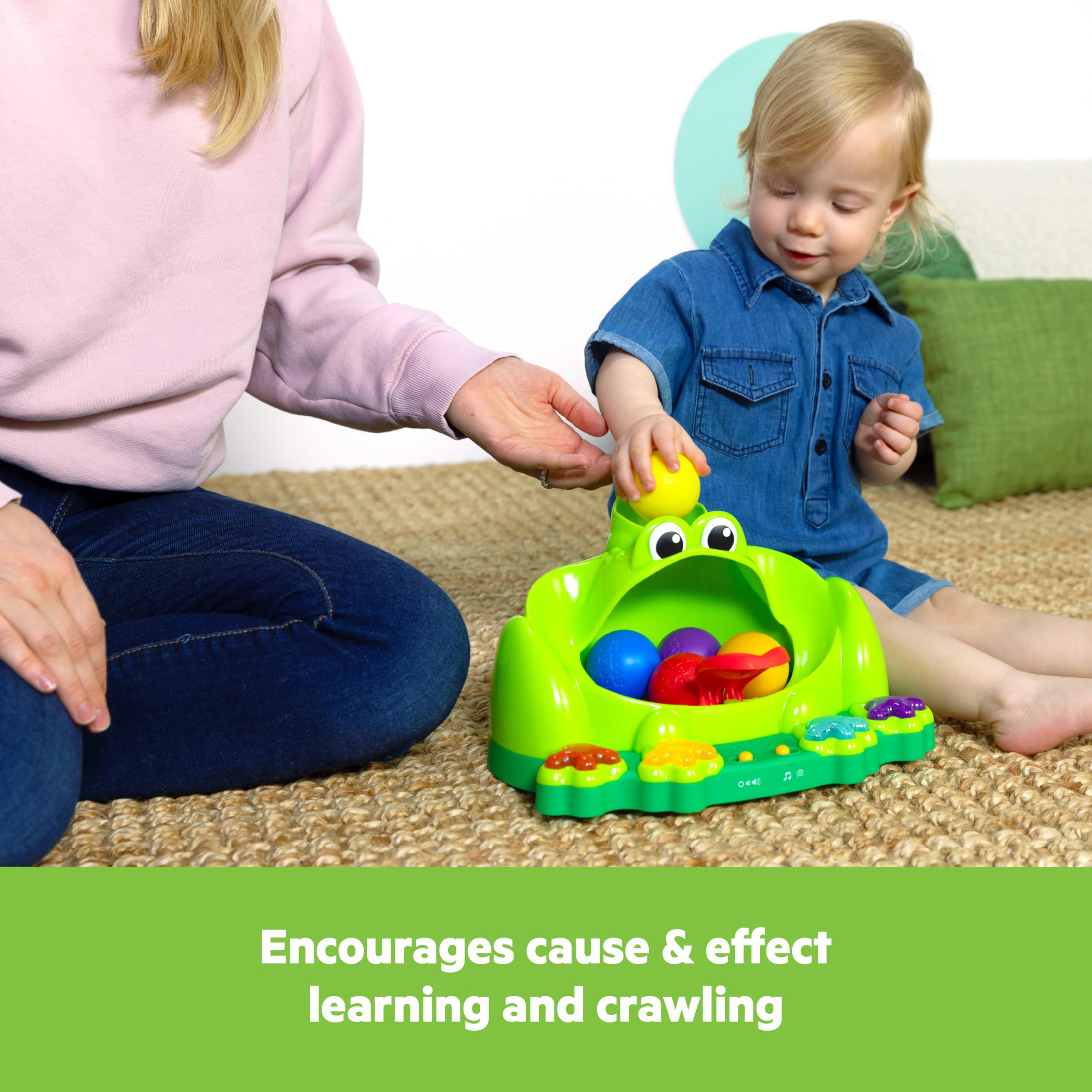 Bright Starts Poppin' Ball Frog Toy - Interactive Ball Play for Babies 6M+