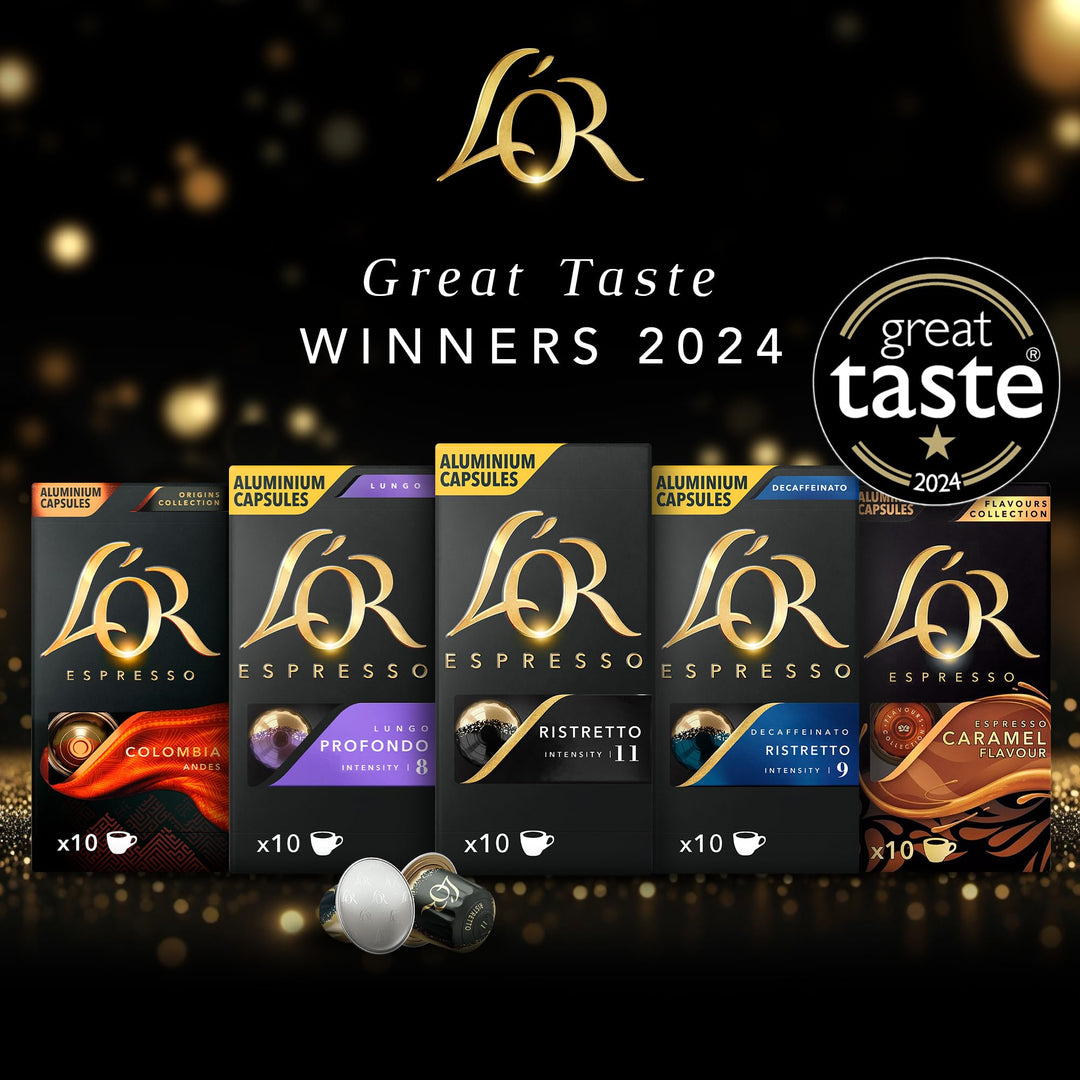 L'OR Espresso Lungo Profondo Coffee Pods x40 Intensity 8 - Aluminum Capsules for Nespresso & L'OR Barista Machines