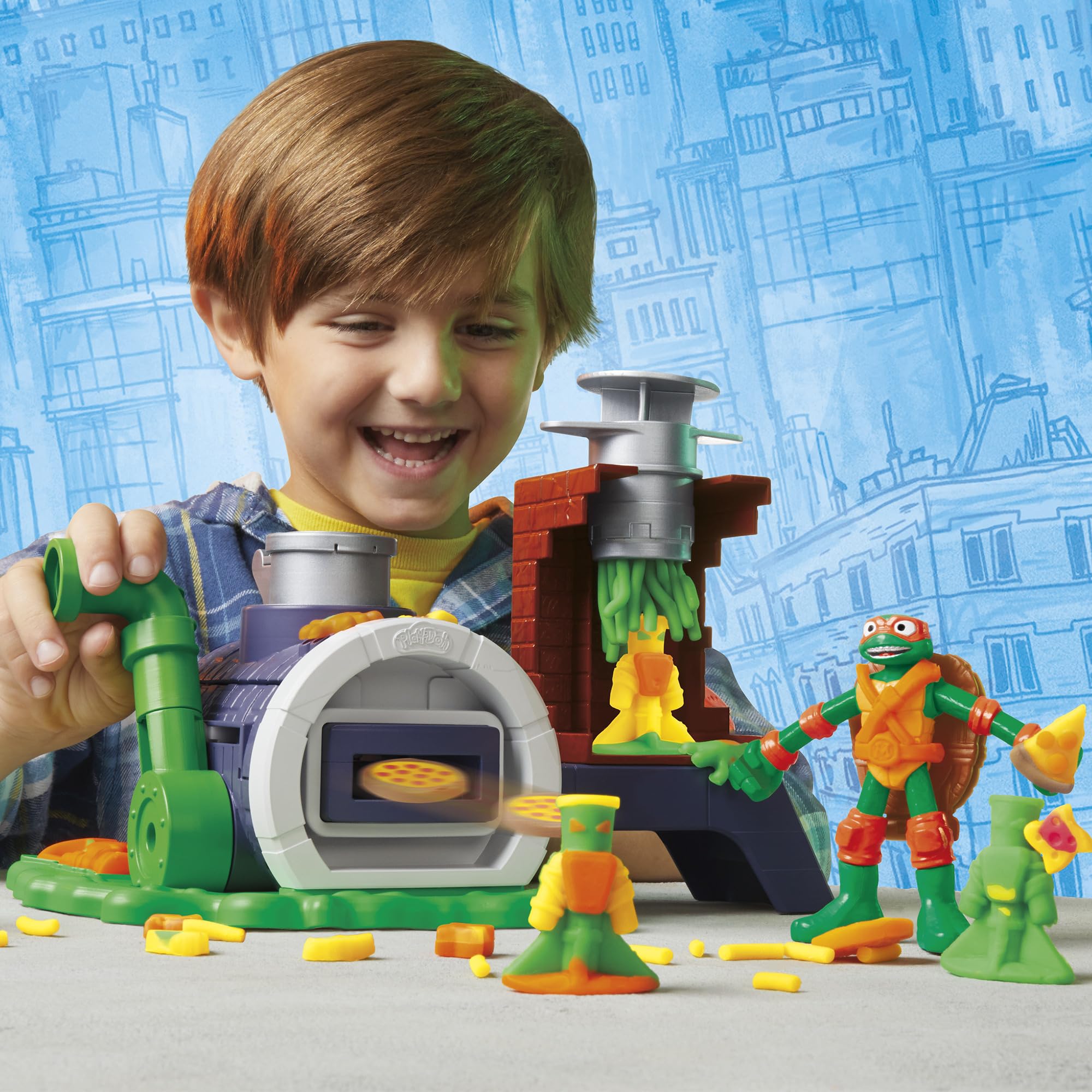 Play-Doh Teenage Mutant Ninja Turtles Slice & Blast Pizza Playset - Ages 4+ | Includes Mikey Figure