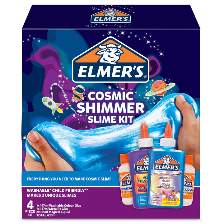 Elmer's Cosmic Shimmer Slime Kit - Metallic Blue & Purple Glue with Magical Liquid Activator