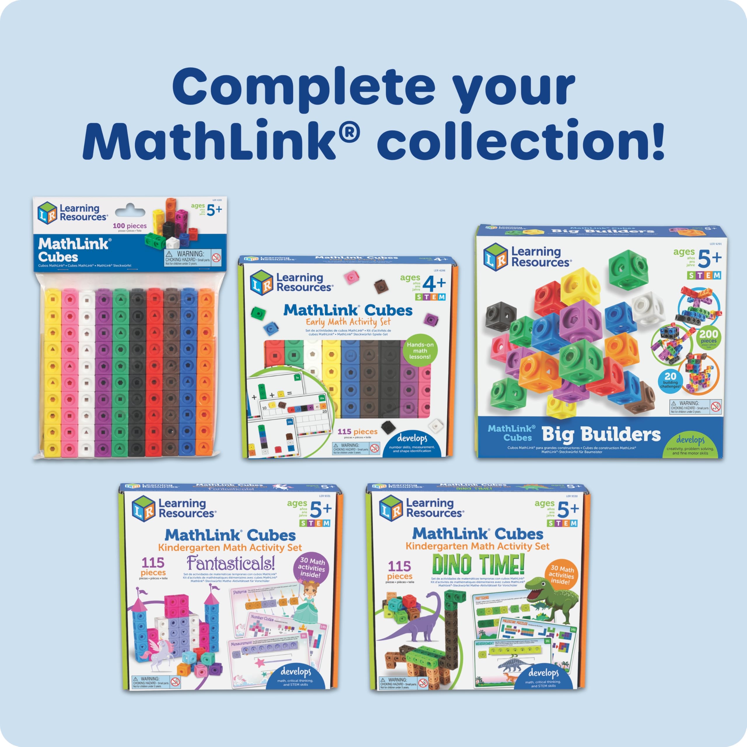 Learning Resources MathLink Cubes - Educational Building Set for Kids Ages 5+ 15