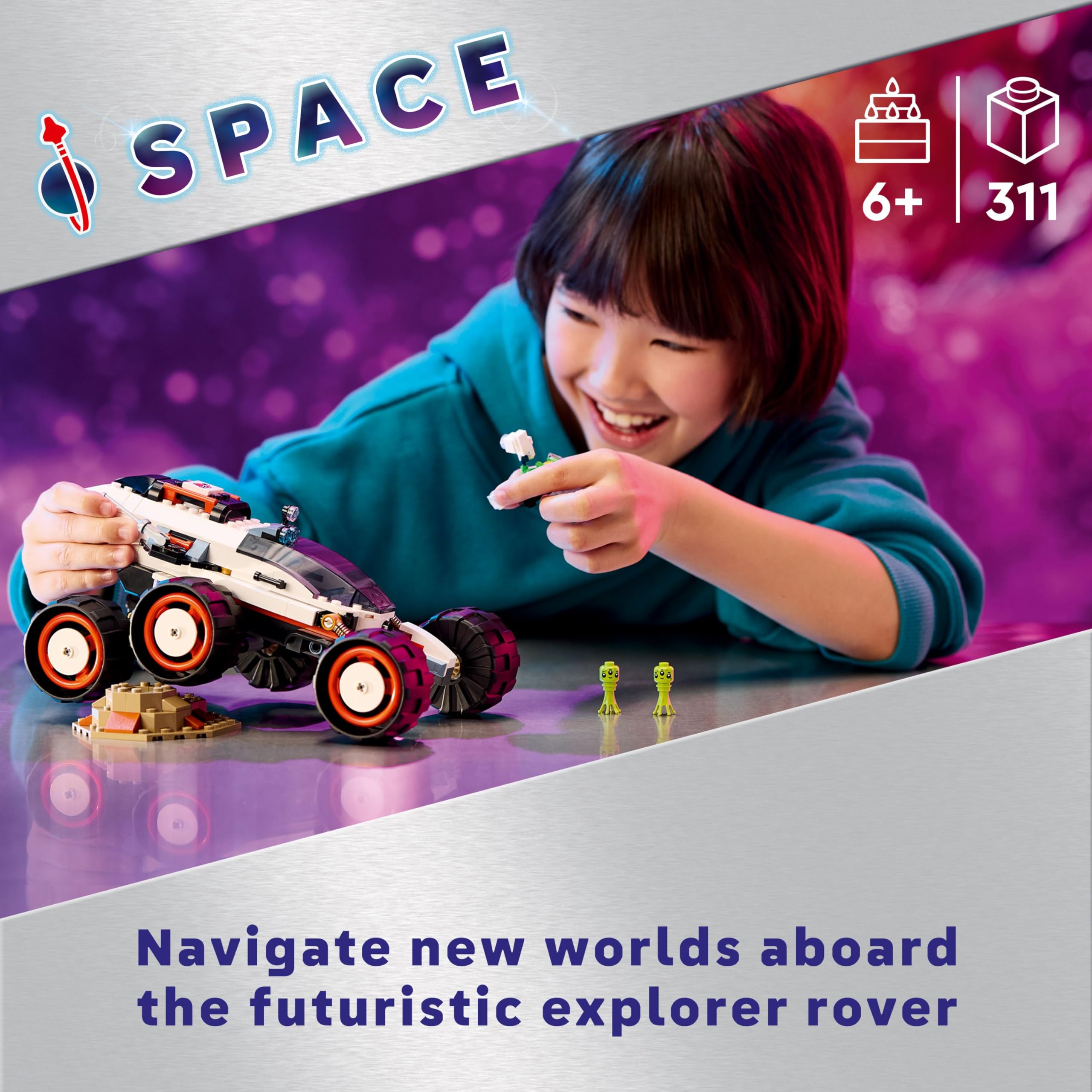 LEGO City Space Explorer Rover and Alien Life Building Set - 311-Piece Playset for Ages 6+ 9