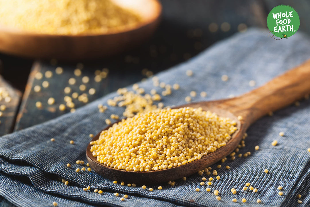 Wholefood Earth Millet Grain 1 kg - GMO Free, Gluten Free, High Fibre Whole Grain