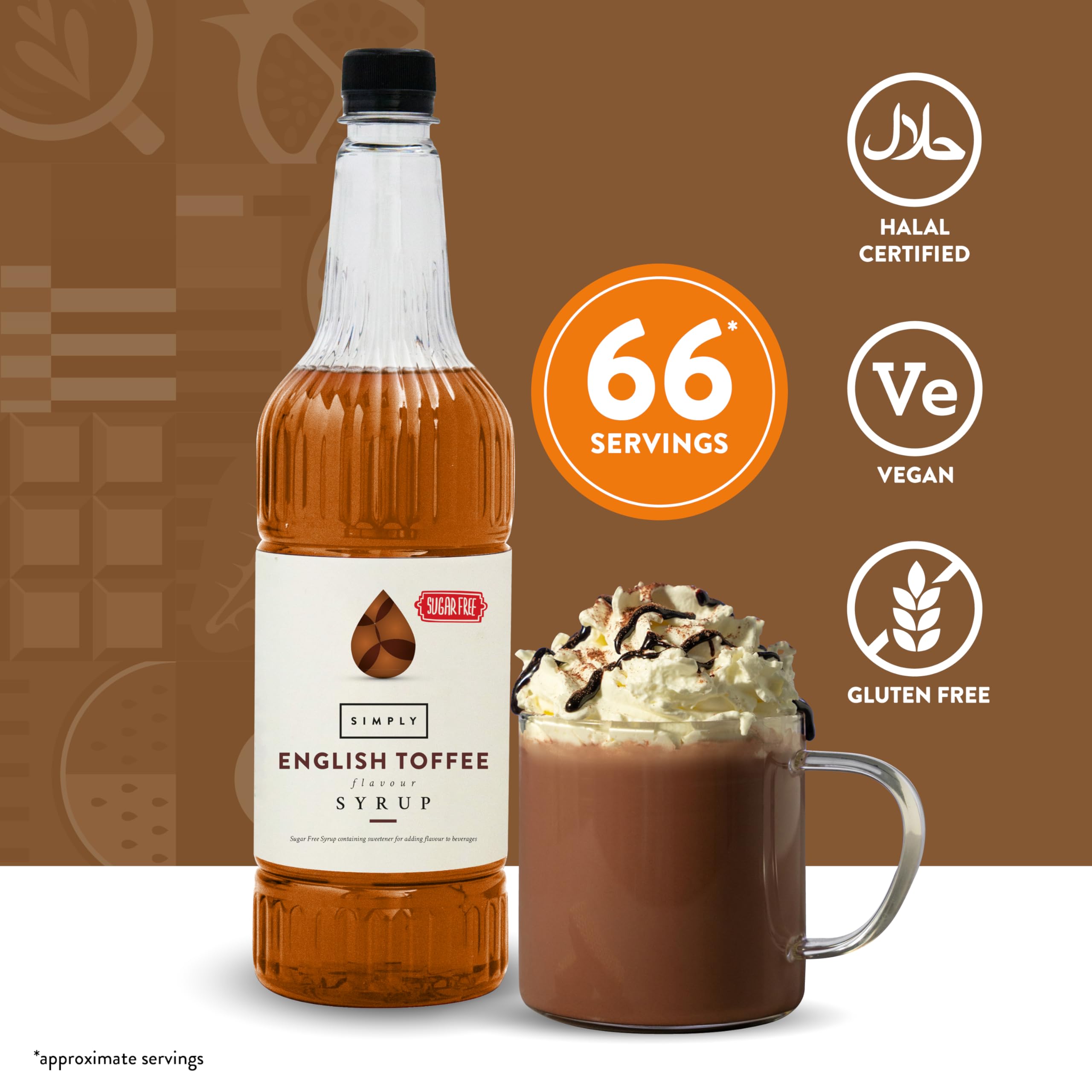 Simply Sugar Free English Toffee Syrup - 1 Litre | Low Calorie | Vegan 2