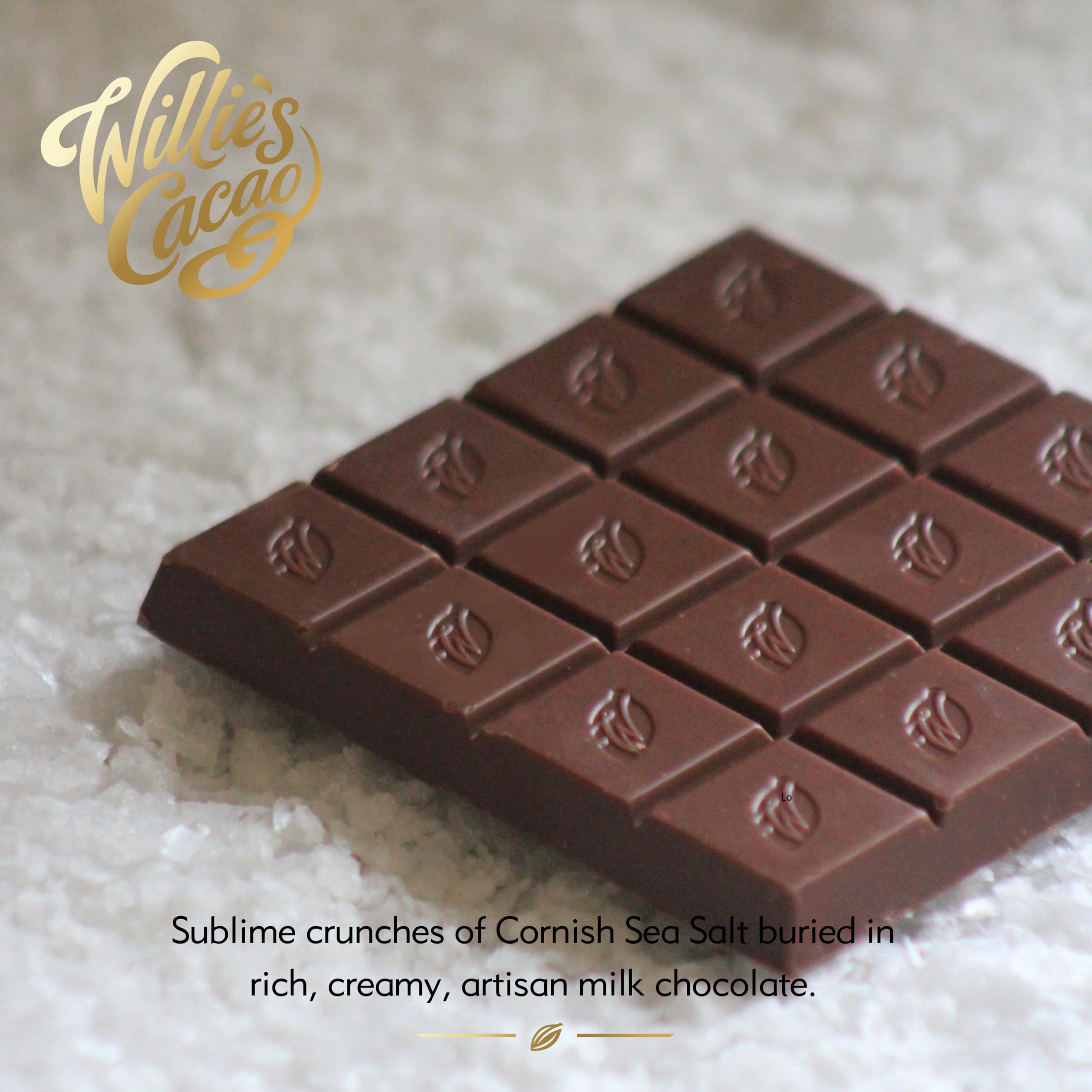 Willie's Cacao Bar - Sea Flakes, Milk Chocolate with Cornish Salt - 50g 2