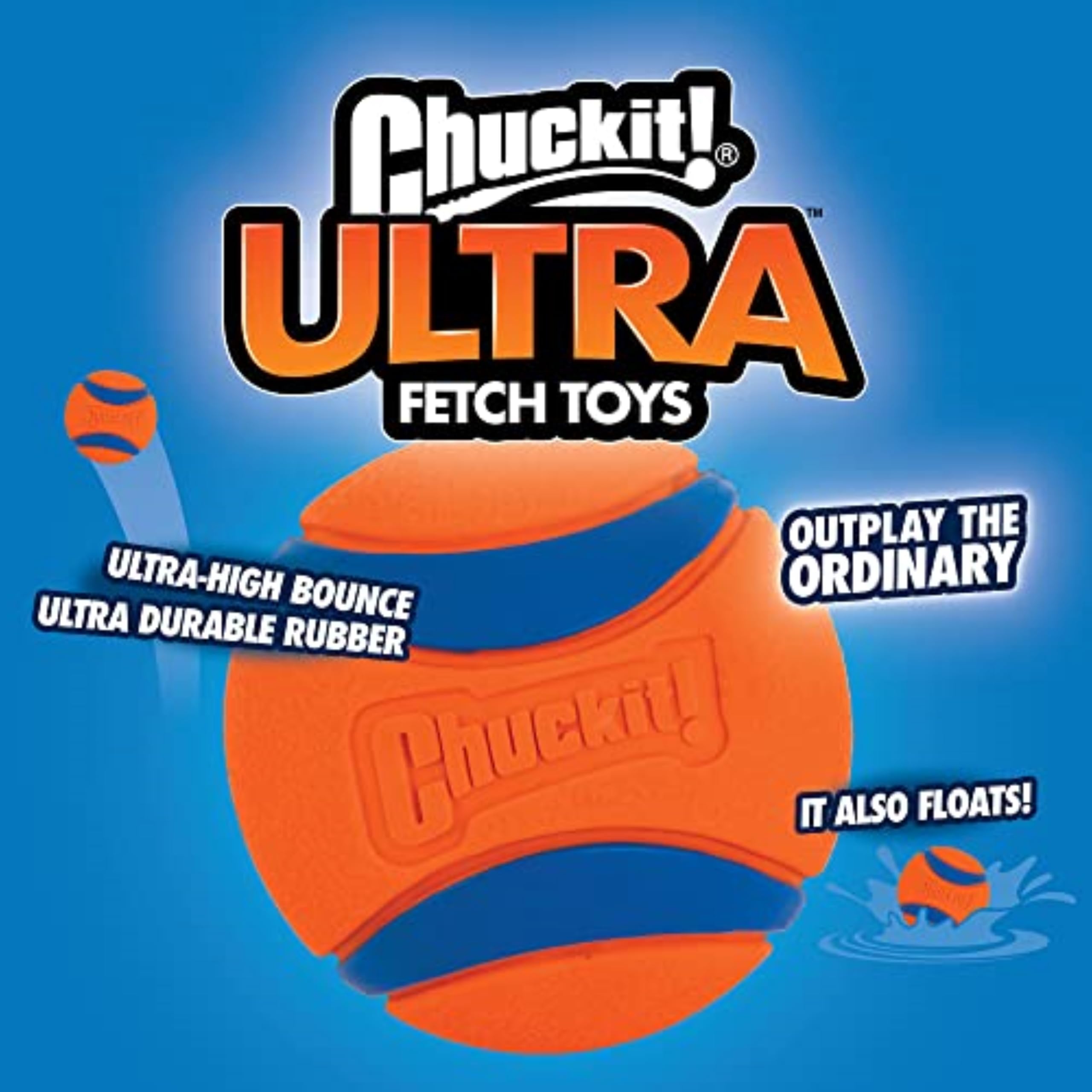 Chuckit! Ultra Ball Bucket - Durable High Bounce Rubber Dog Toy for Fetch | Pack of 8 Medium Balls
