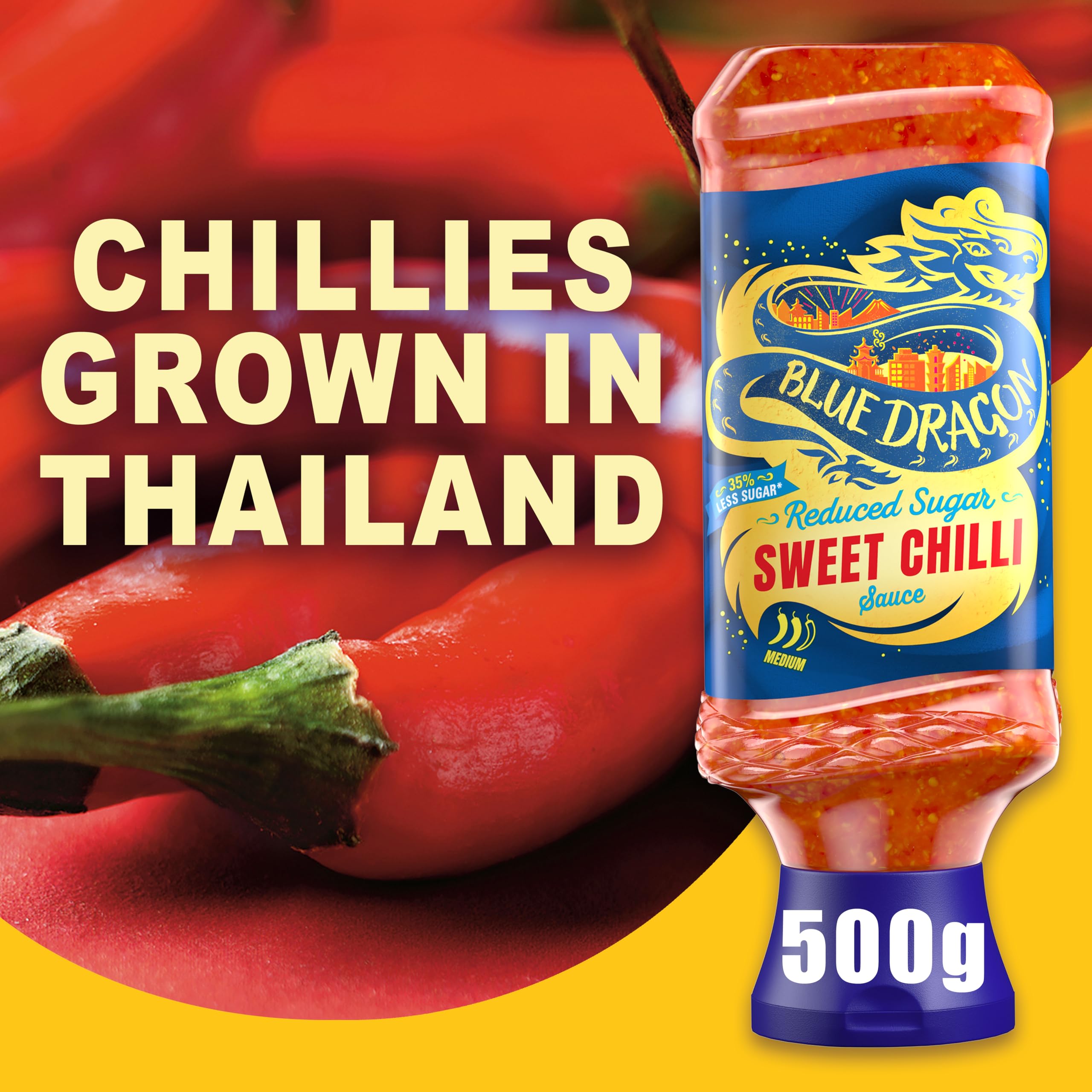 Blue Dragon Reduced Sugar Thai Sweet Chilli Dipping Sauce - 500g | Vegan Friendly 2