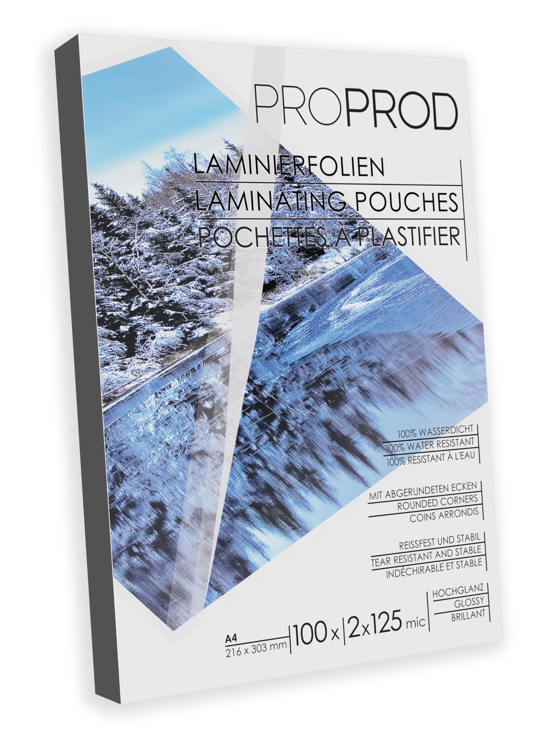 ProProd Premium A4 250 $\mu$ Glossy Laminating Pouches - Pack of 100 | 125 Micron Each Side 1