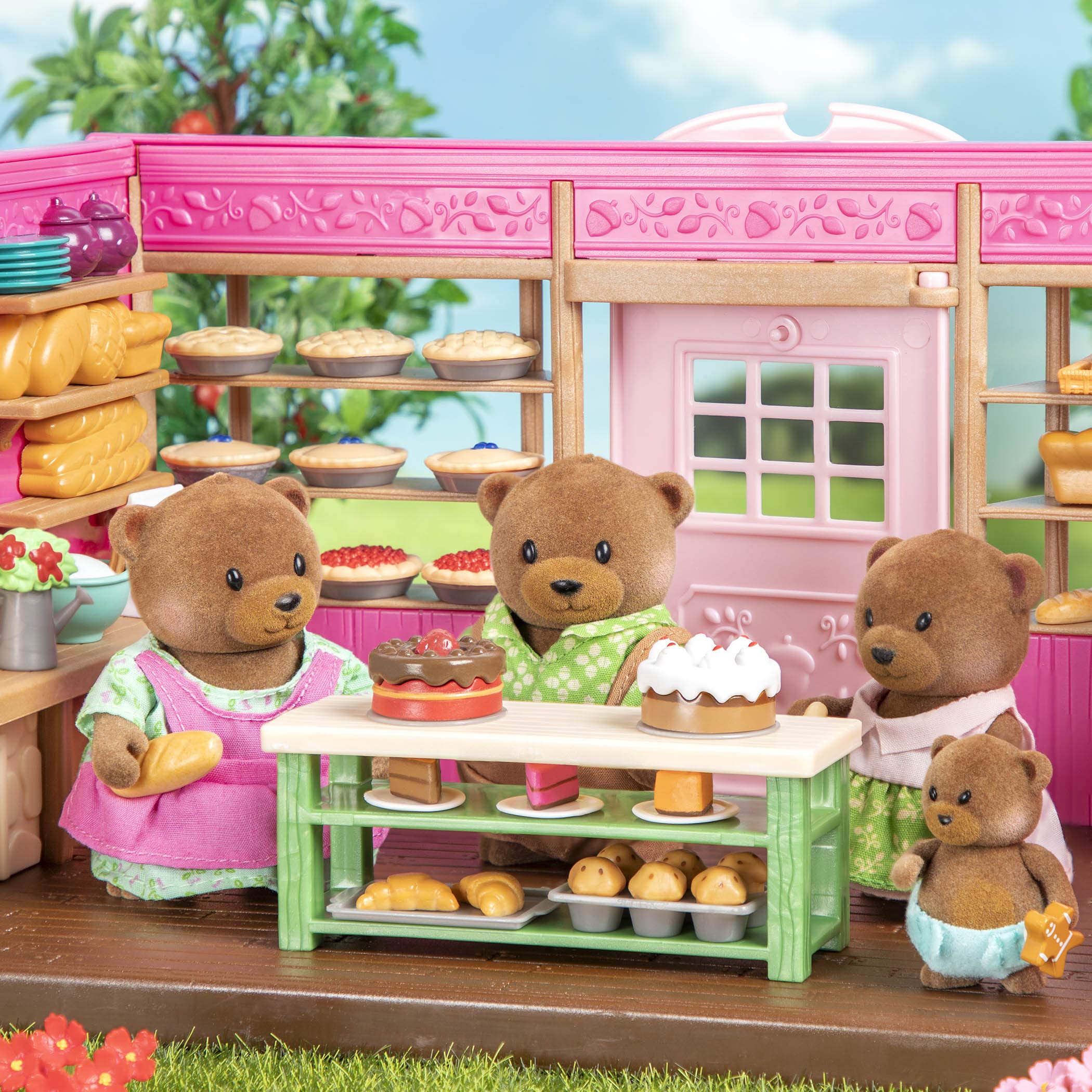 Li'l Woodzeez Healthnuggle Bear Family Set - 4 Collectible Doll Figures with Storybook for Imaginative Play 9