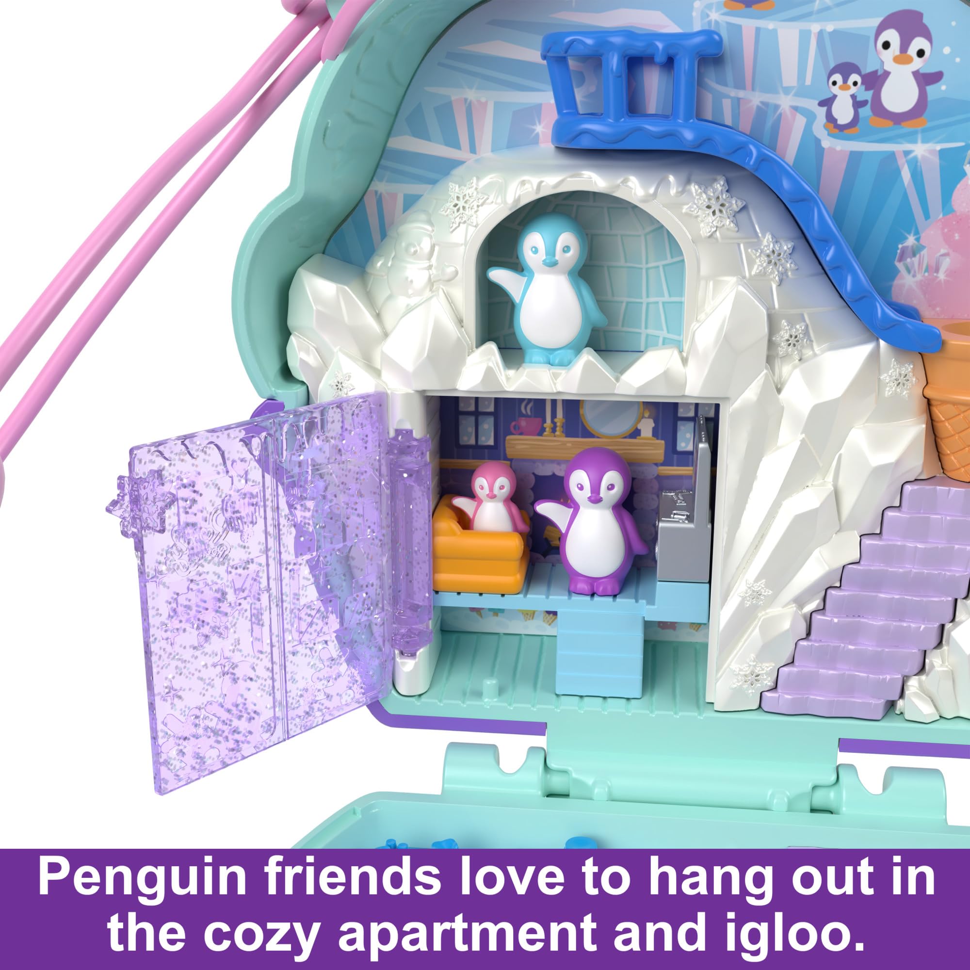 Polly Pocket Snow Sweet Penguin Compact Playset - 13 Accessories & 6 Storytelling Features, Ages 4+ 6