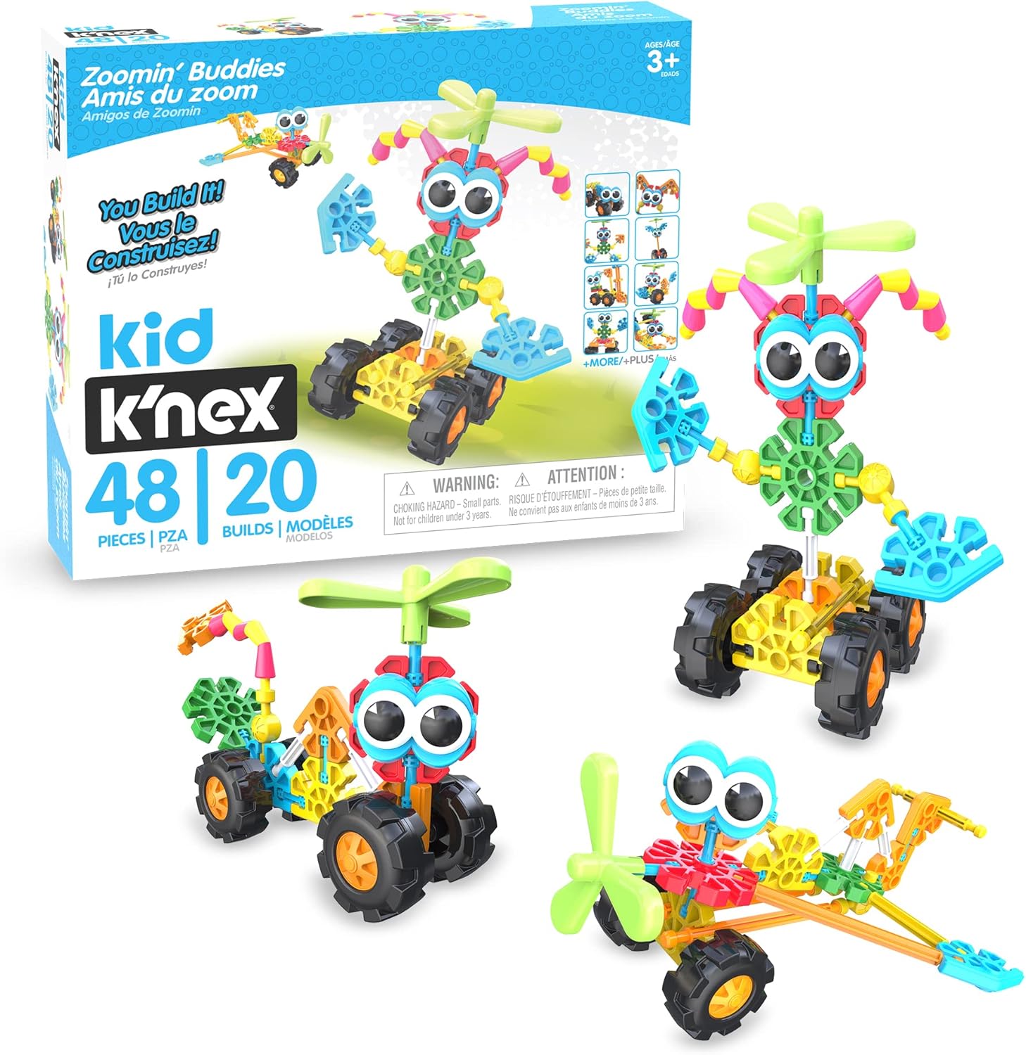 Kid K'NEX Zoomin' Buddies 20 Model Building Set - 48pc Educational Toy for Ages 3+ 1