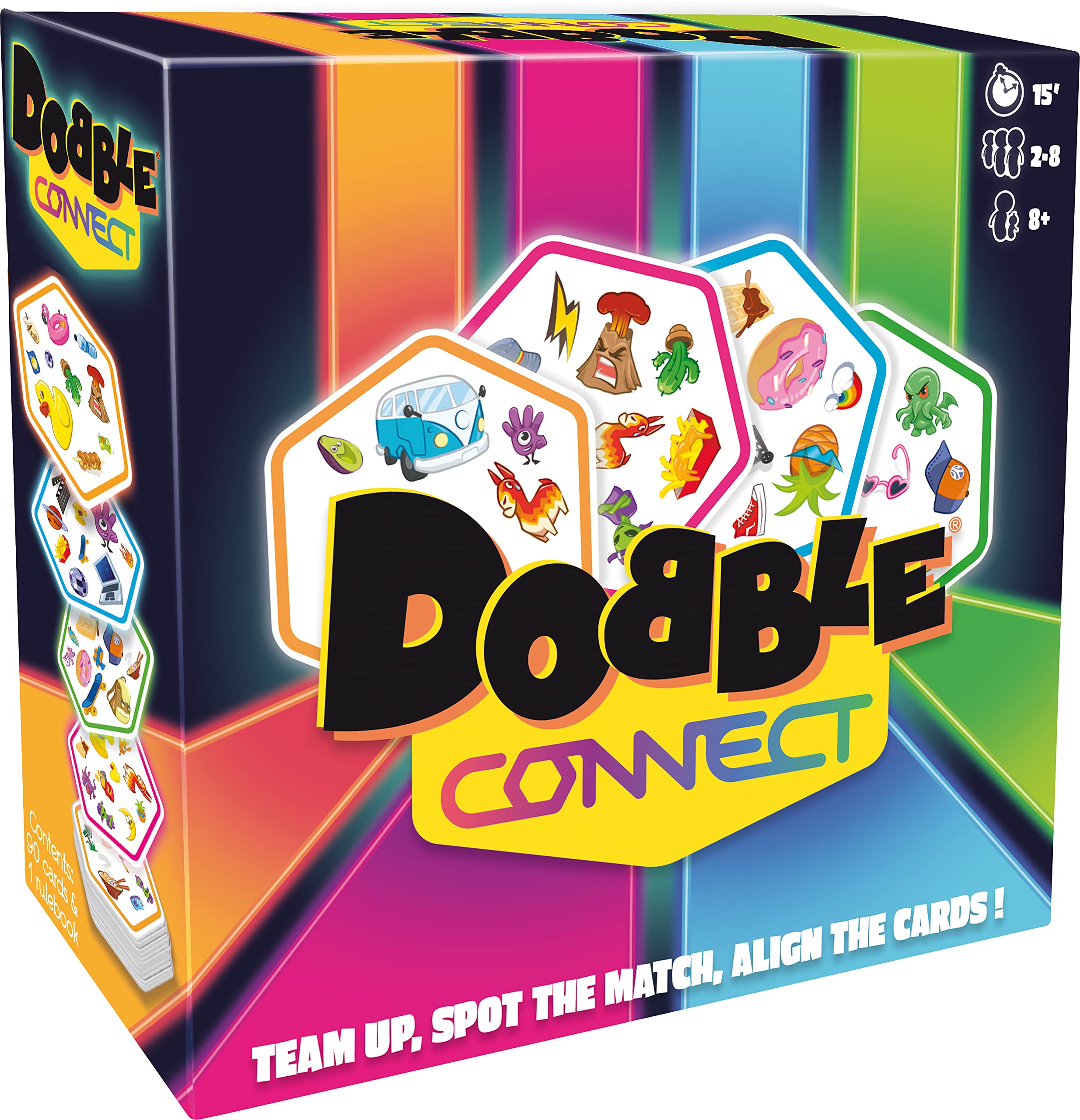 Asmodee Dobble Connect Kartenspiel für 2–8 Spieler, ab 8 Jahren, 20 Minuten Spielzeit