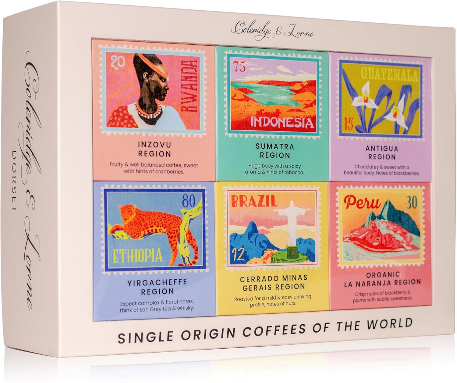Coleridge & Lorne Single Origin Coffee gift set - 6 ground coffees from around t 1