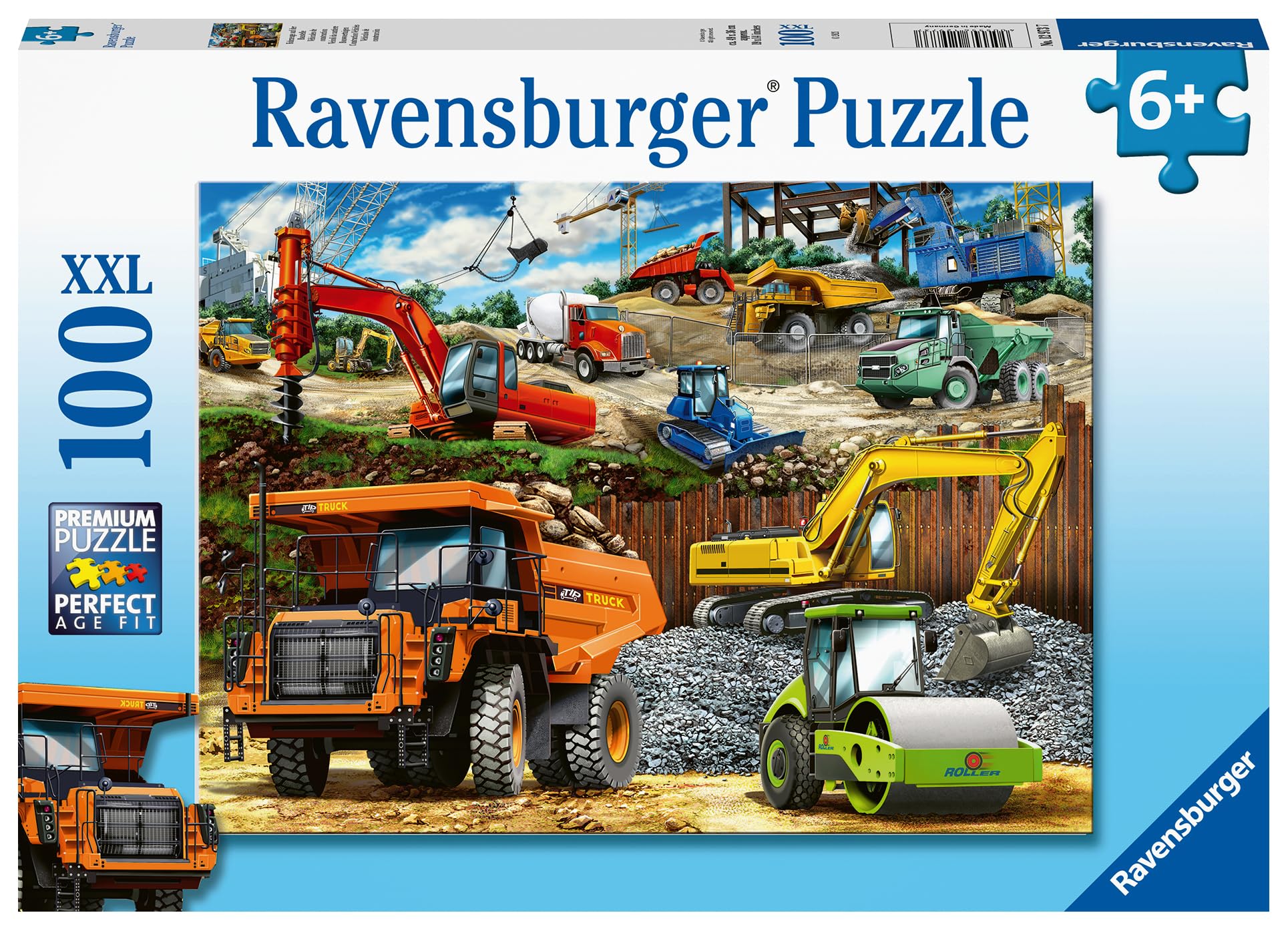 Ravensburger Construction Vehicles 100 Piece Jigsaw Puzzle | XXL Pieces | Ages 6+ 1