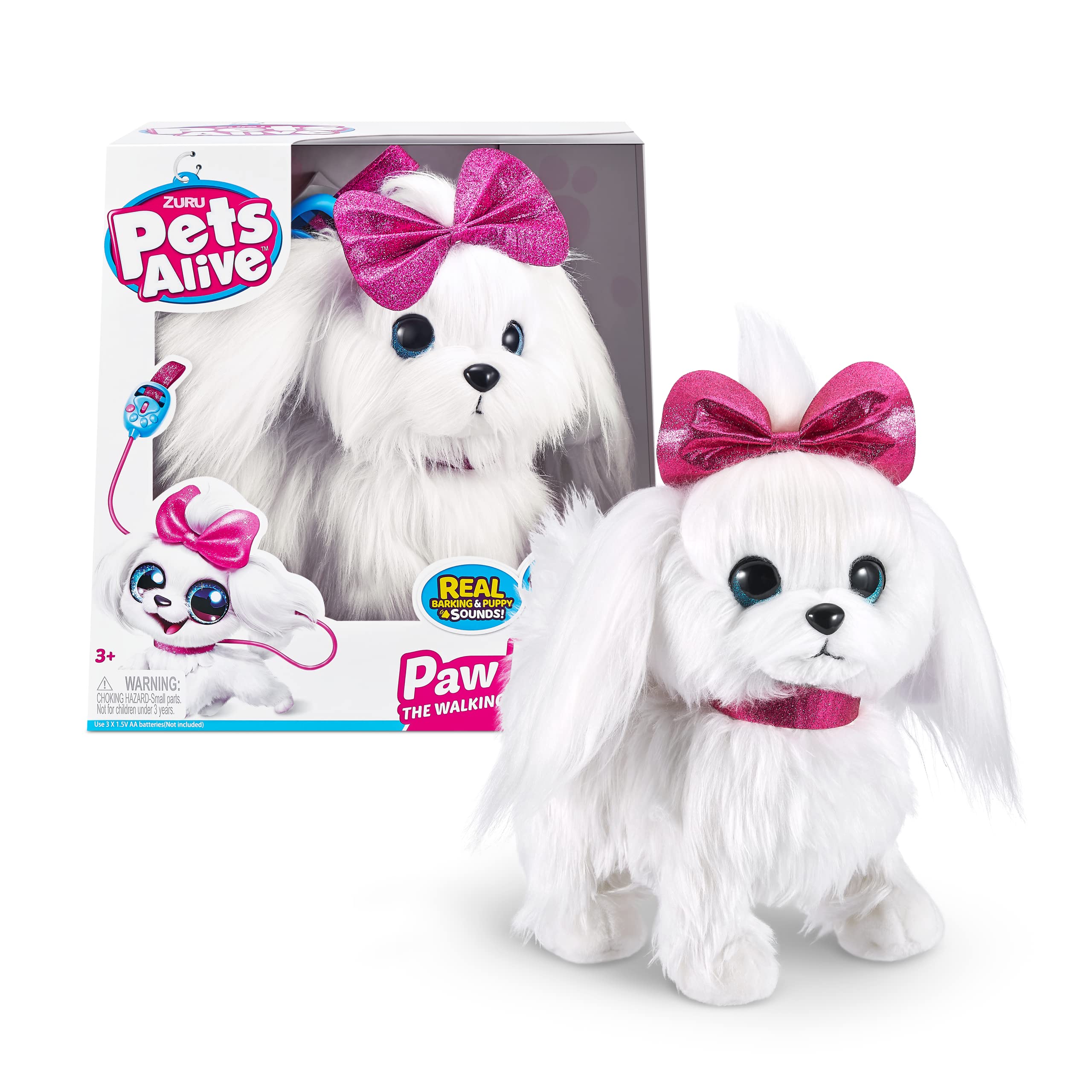 Pets Alive Lil' Paw Paw The Walking Puppy Robotic Toy | Electronic Plush | Pink