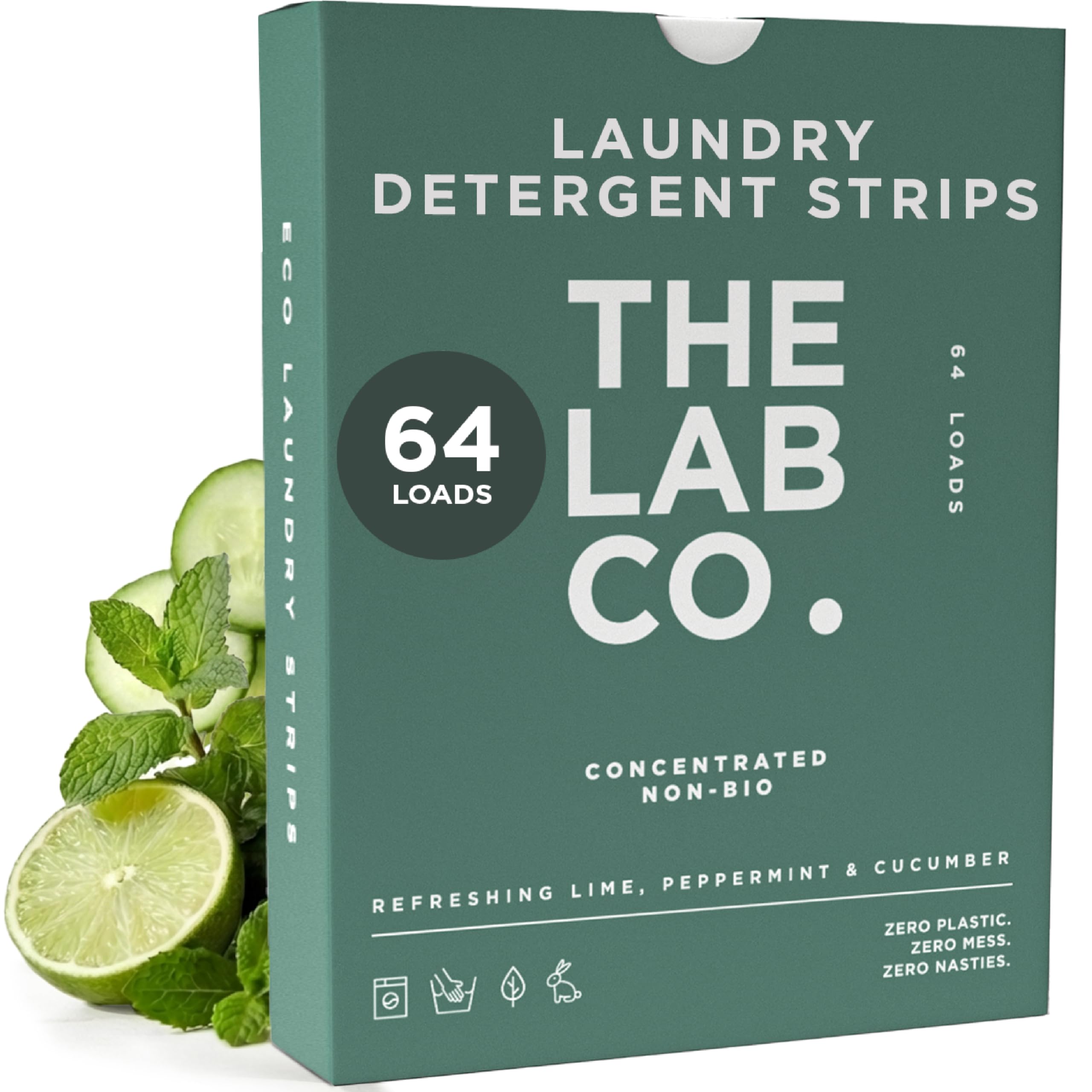 The Lab Co. Laundry Detergent Strips | Eco Ultra-Concentrate | Refreshing Scent | 64 Count 1