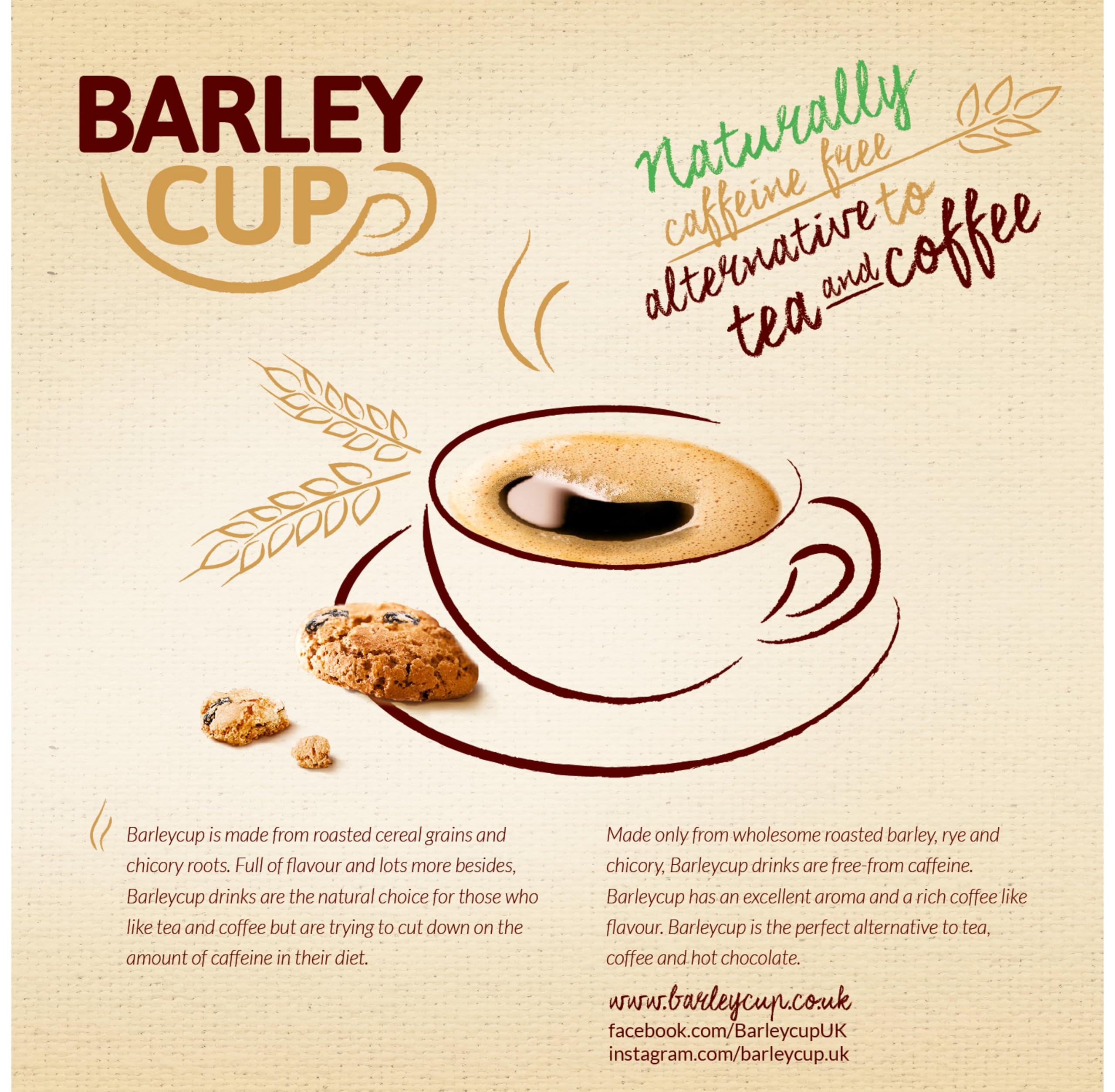Barleycup Instant Grain Beverage 200g - Caffeine-Free Vegan Coffee Substitute with Roasted Barley, Rye & Chicory 5