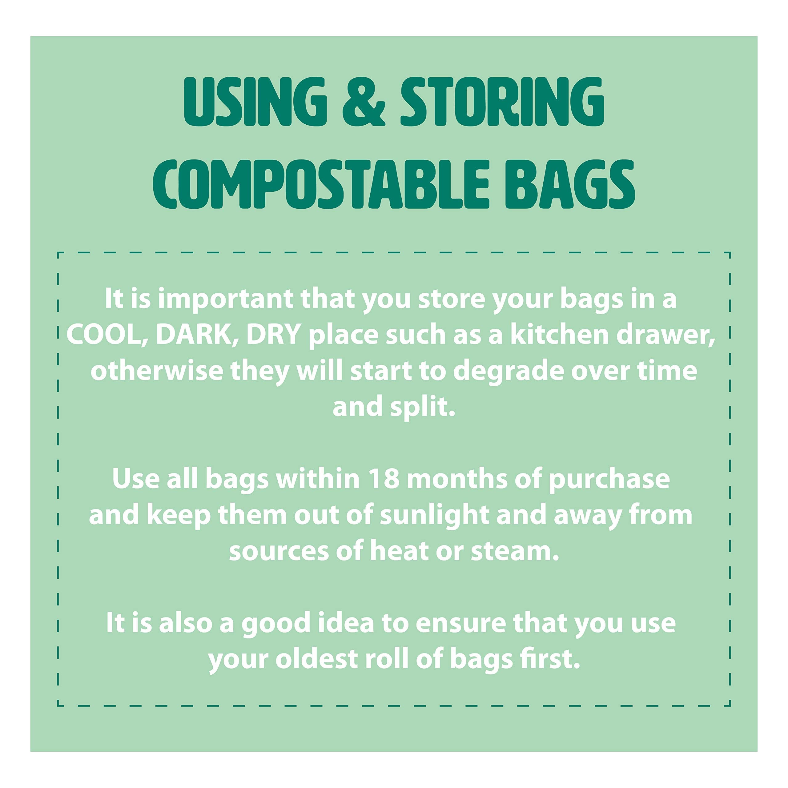 All-Green Food Waste Bin Liners 35/40 Litre Compostable Bags, Pack of 25 | Certified EN 13432 5