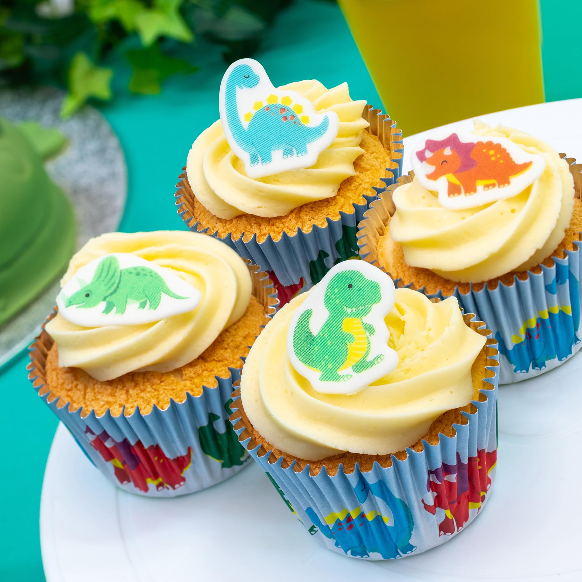 Culpitt – Dinosaurier-Zuckerdekorationen, 32 Stück, essbare Cupcake-Topper 8