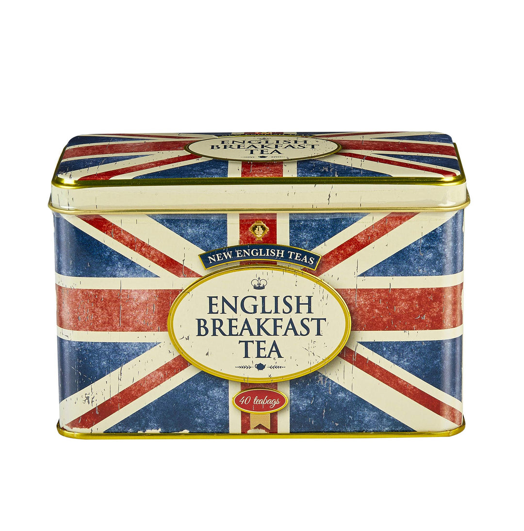 New English Teas Union Jack Vintage Tin - English Breakfast Tea 40 Bags (2 Pack)