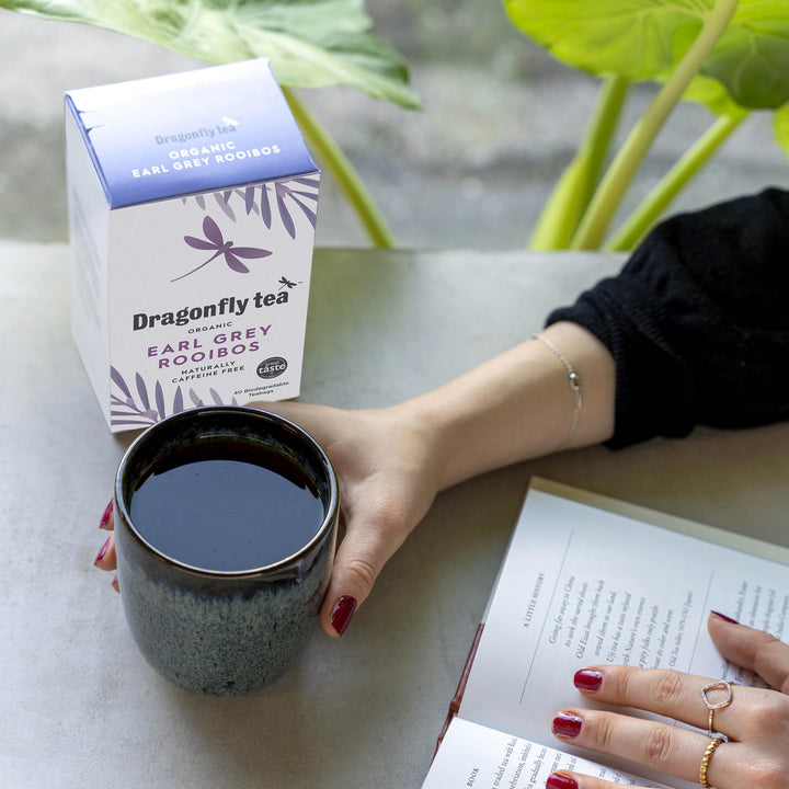 Dragonfly Earl Grey Rooibos Tea | Organic Caffeine-Free Tea | Pack of 160 Bags (4 x 40)