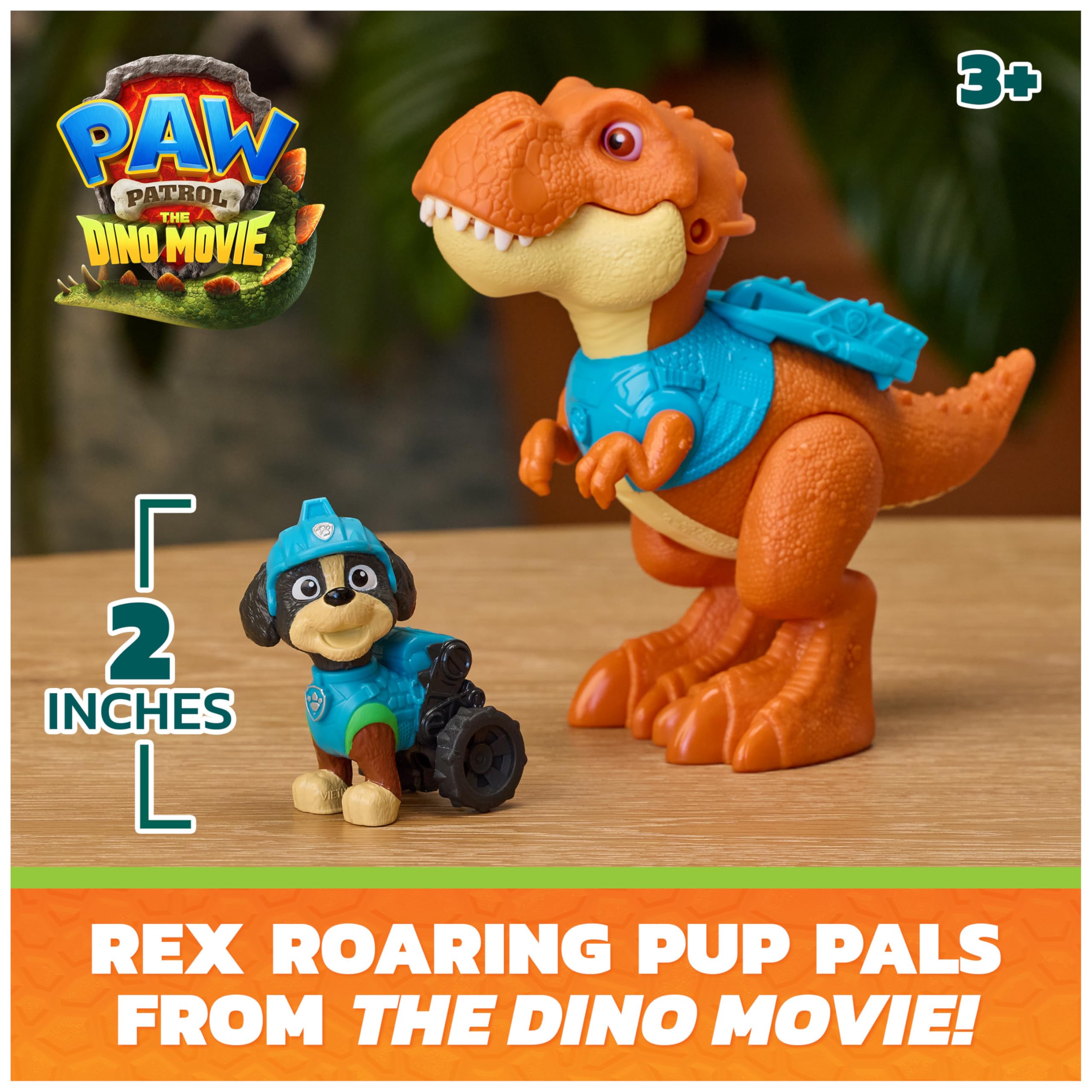 Paw Patrol Dino Movie Rex Roaring Pup Pals Figure Set with Articulated Timmy Dinosaur | Ages 3+ 2