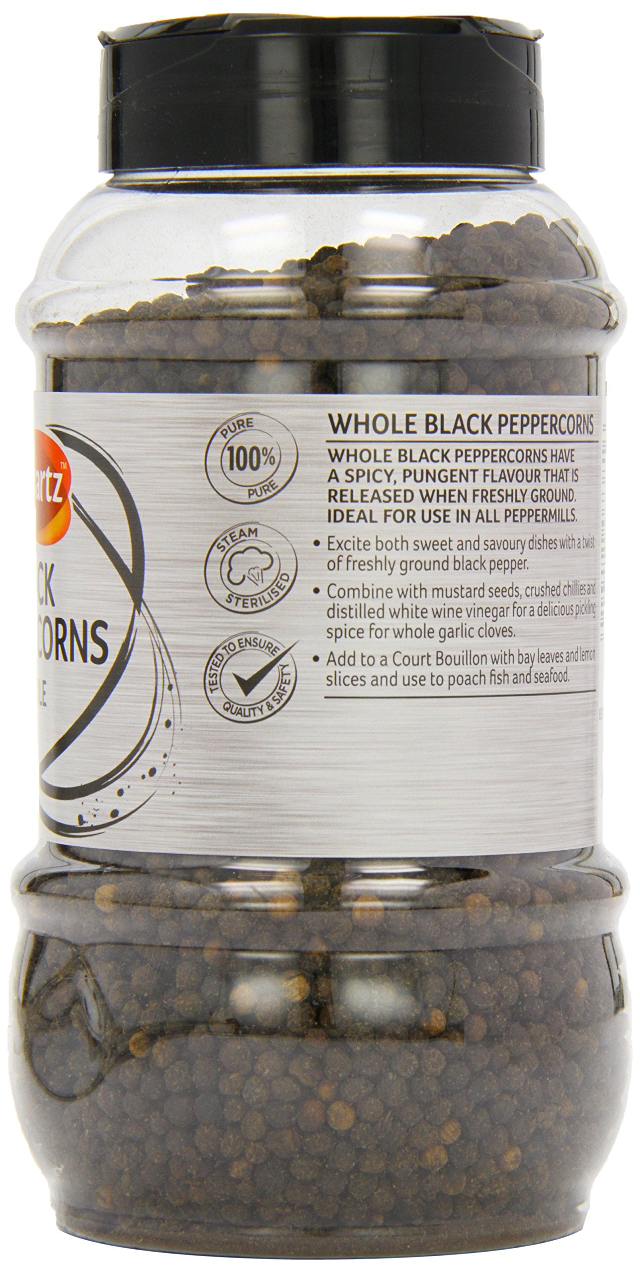 Schwartz Whole Black Peppercorns - Warm Pungent Aroma | 460g Jar
