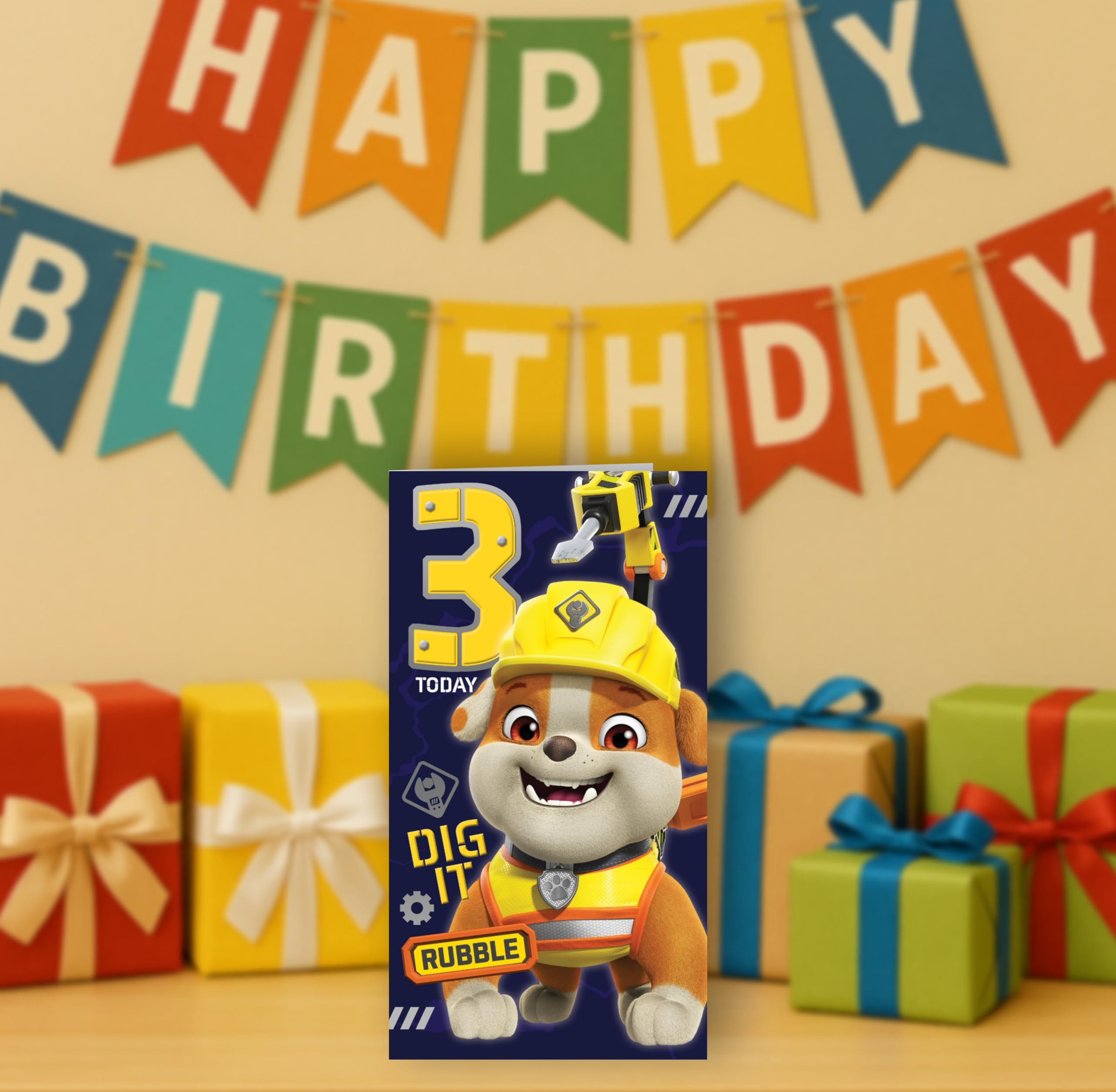 Danilo Promotions LTD PAW Patrol Birthday Card for Age 3 | Standard Size