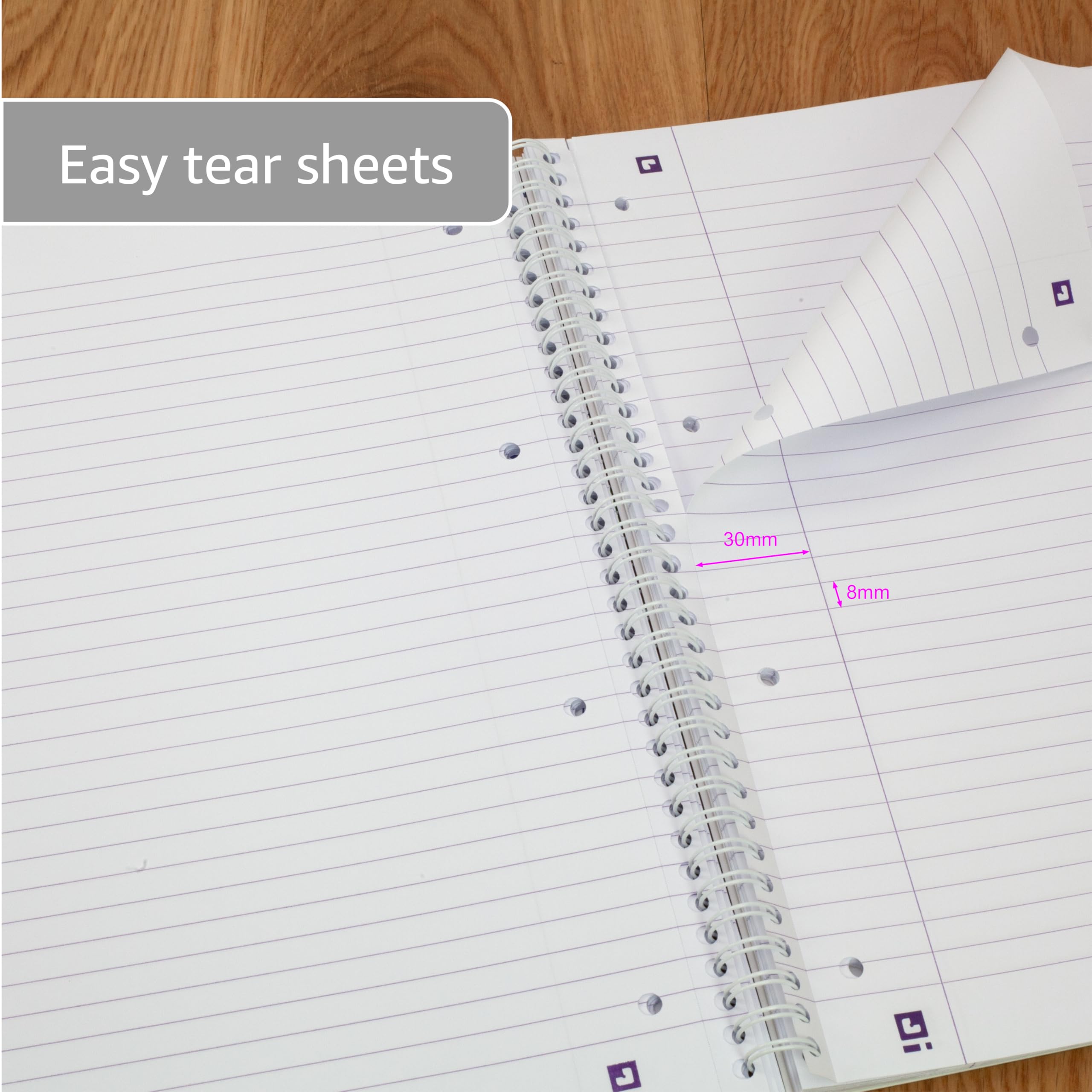 Oxford Campus A4 Wirebound Notebook - Pastel Assorted Colours (3 Pack) | Optik Paper+ | Scribzee Compatible 5