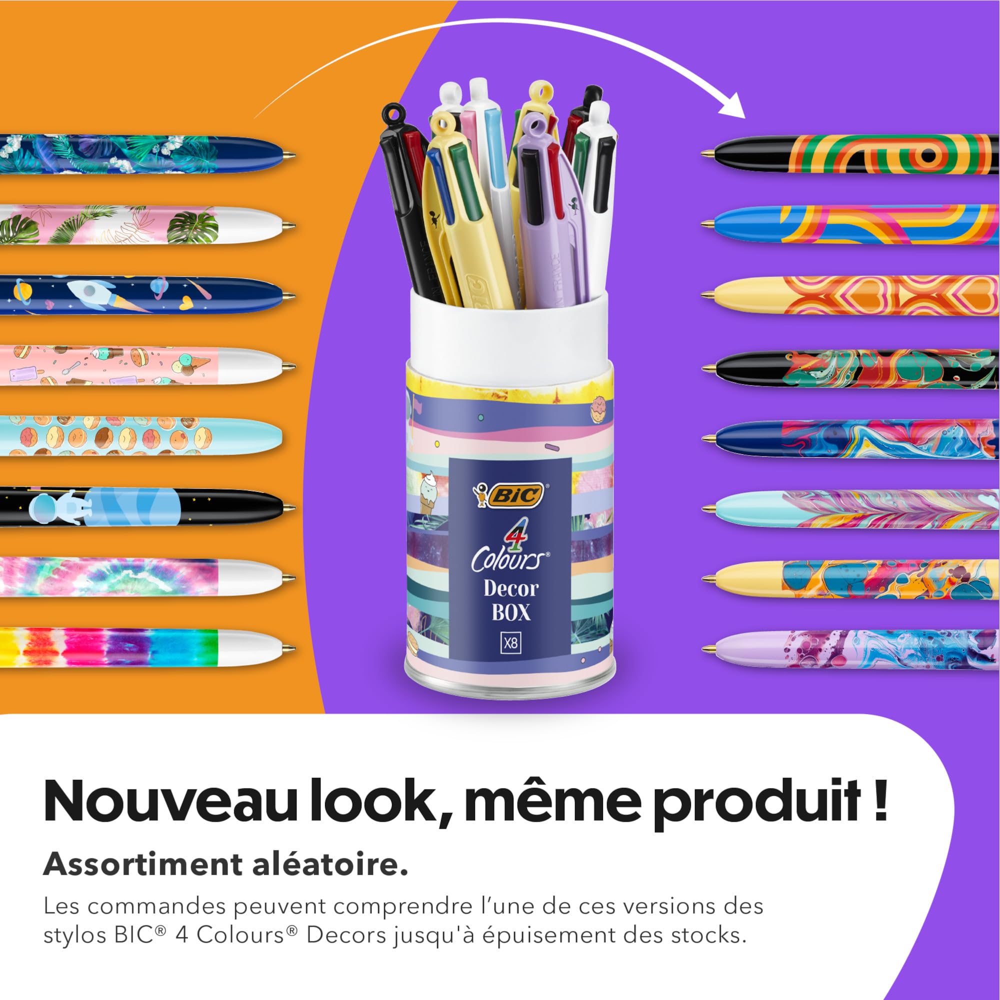 BIC 4 Colours Message Box - Retractable Ballpoint Pens Medium Nib (1.0 mm) - Pack of 8 6