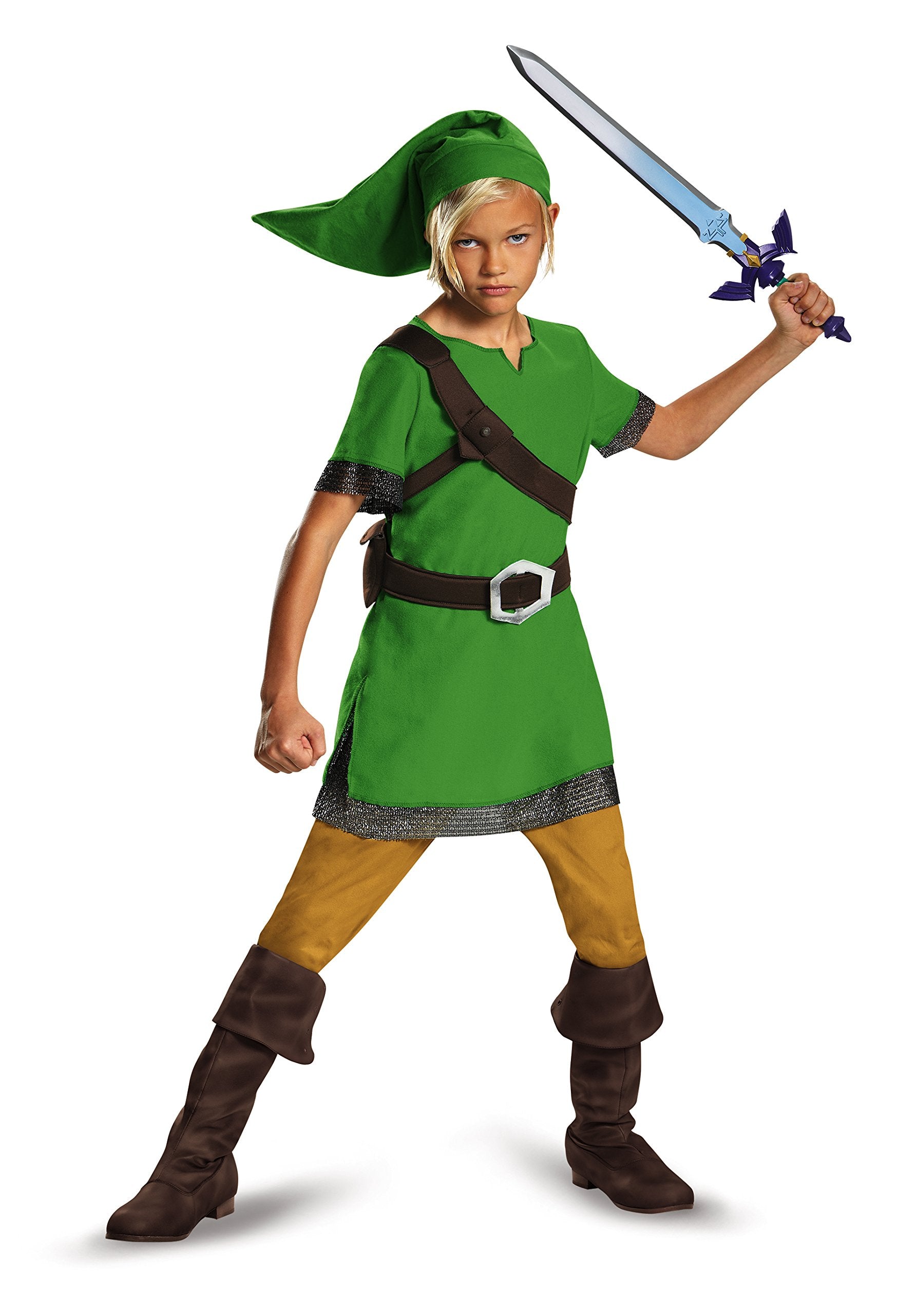 The Legend of Zelda - Link Costume for Kids, Green, Large 1