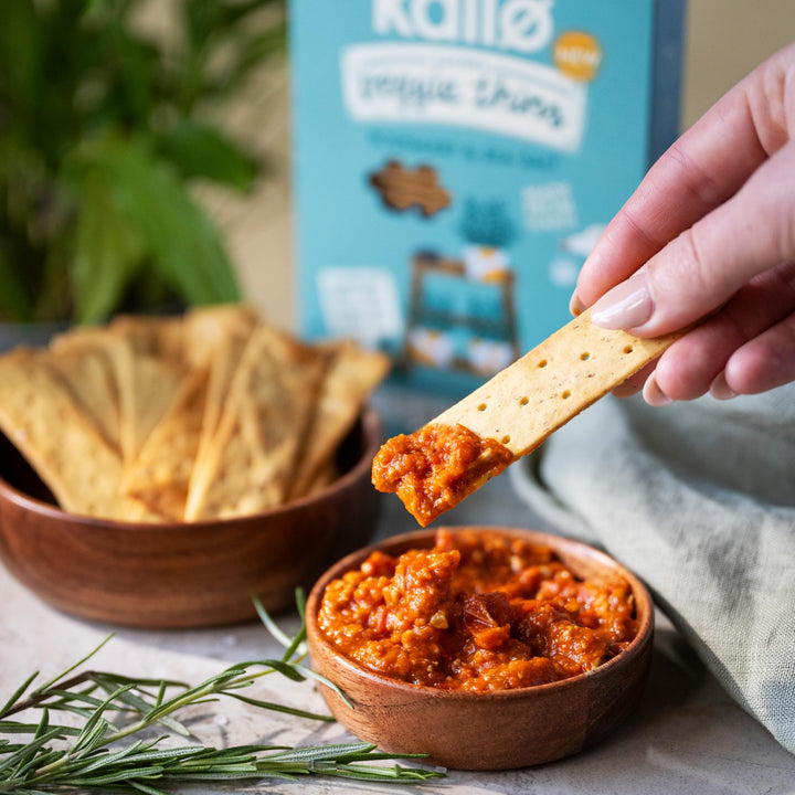 Kallo Rosemary & Sea Salt Chickpea Veggie Thins | Gluten-Free High Fibre Snack