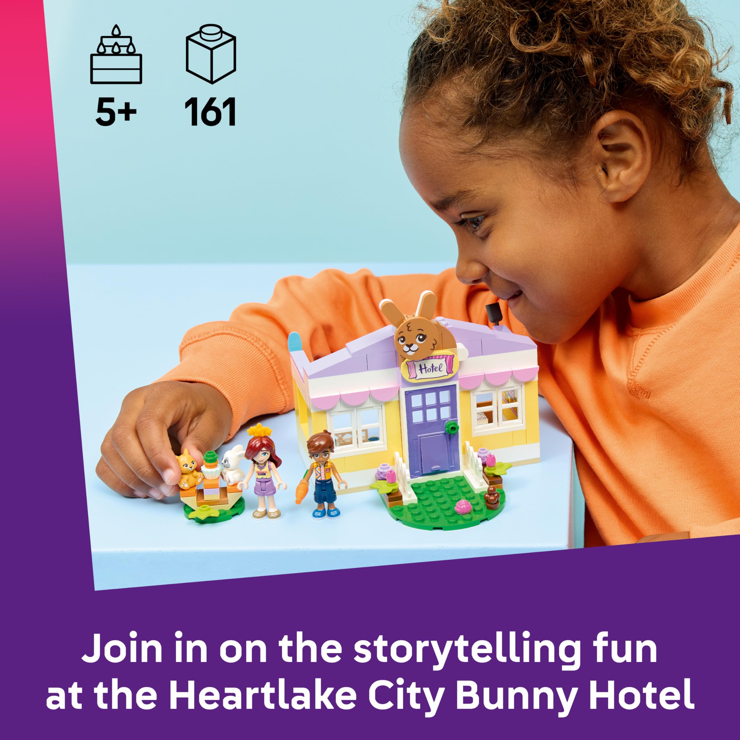 LEGO Friends Heartlake City Bunny Hotel Building Set - 2 Mini Dolls, 2 Animal Figures, Ages 5+ 2