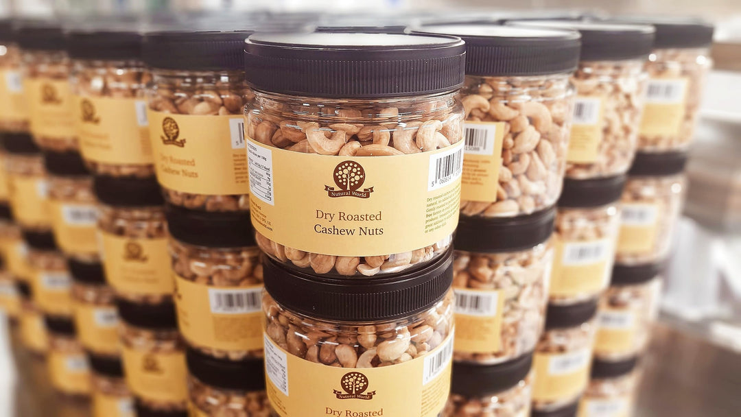 Nutural World Dry Roasted Whole Unsalted Cashews (500g) - Great Taste Award Winner