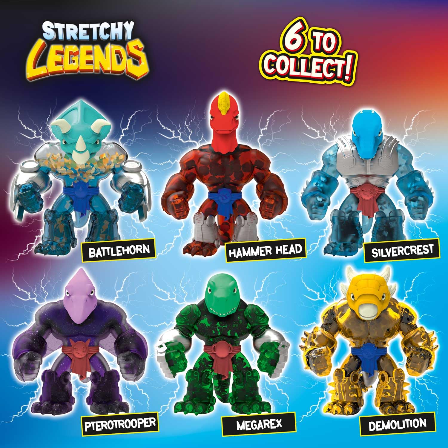 STRETCHY LEGENDS Megarex Stretchy Action Figure – Neon Slime Filled Dinosaur with Movable Jaw & 3 Accessories 5