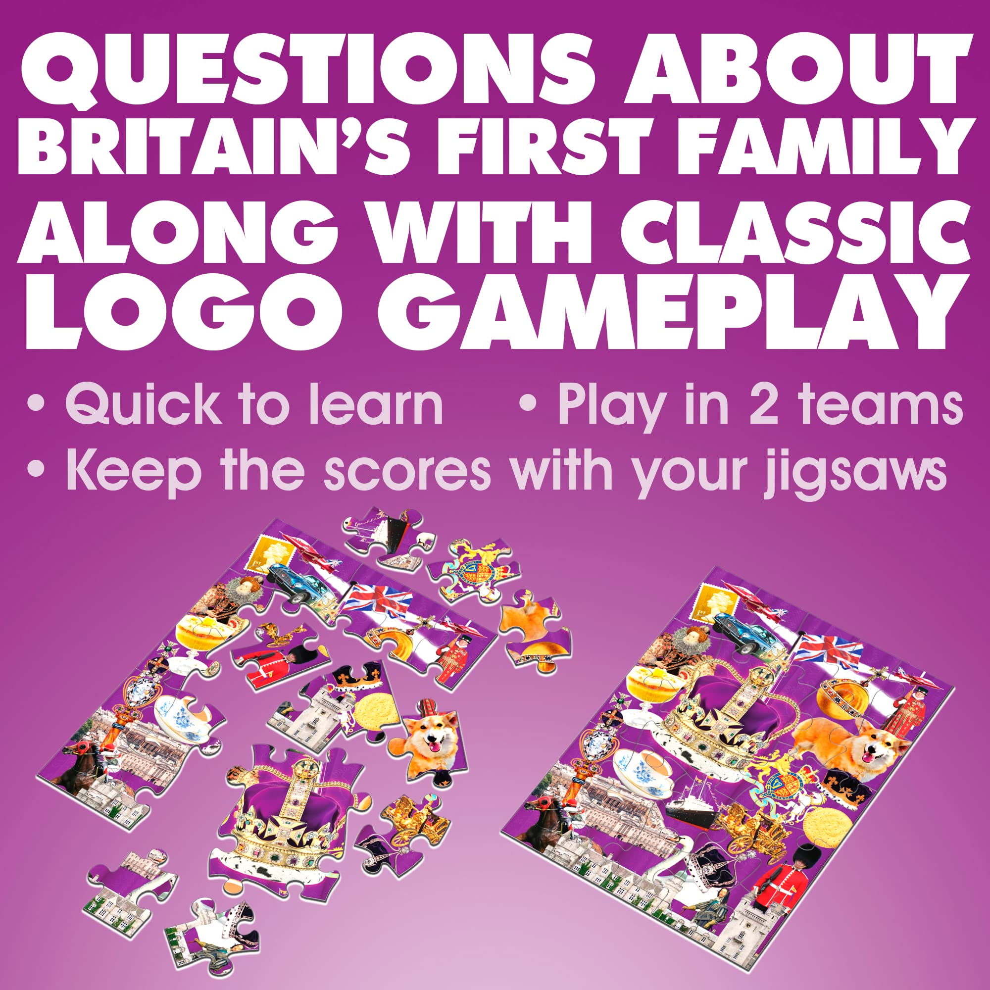 Drumond Park Best of the Royals Logo Board Game for2-8 Players, Family Trivia Game for Ages12+ 2