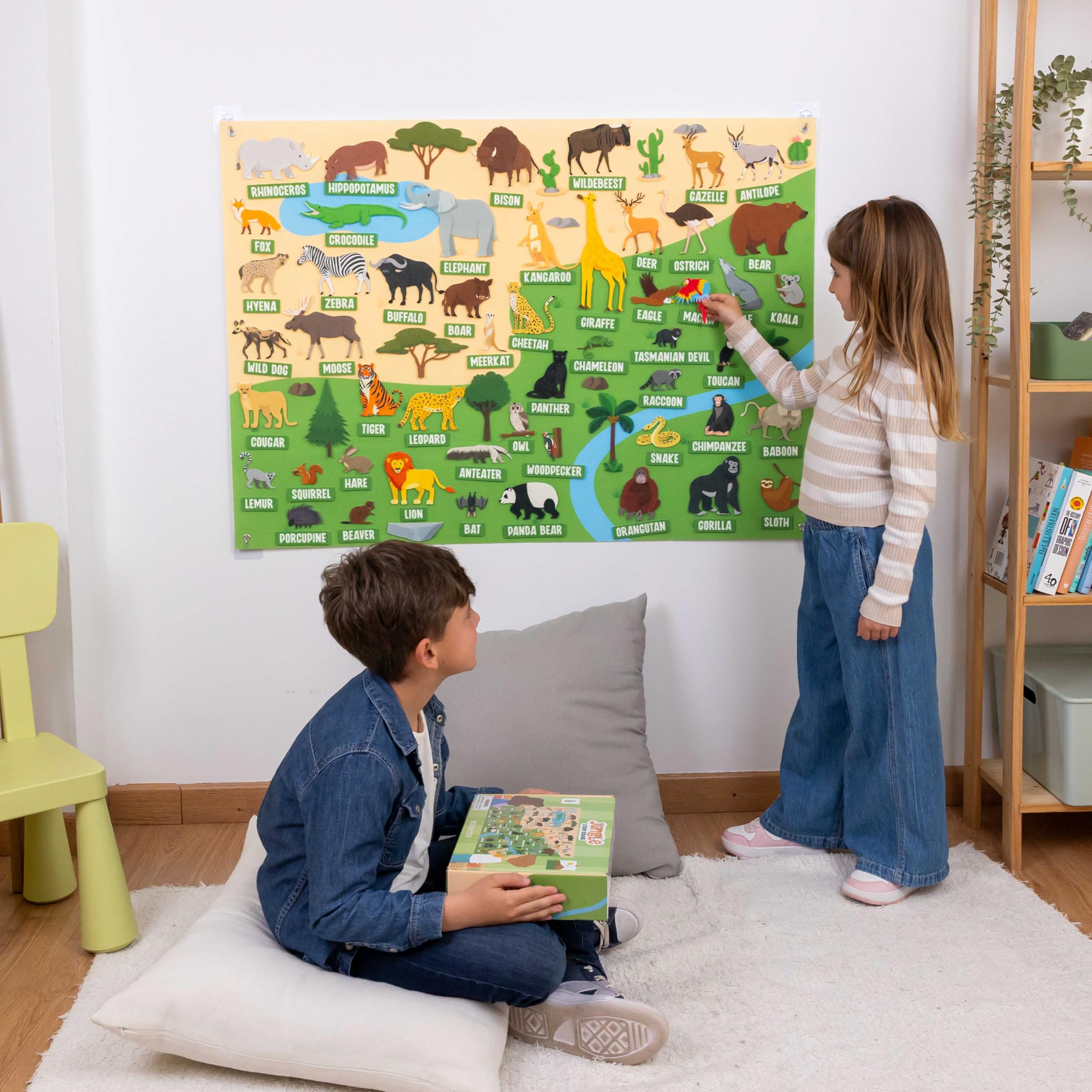 BONNYCO Jungle Animals Felt Board - 116 Pieces | Montessori Learning Toy | Ages 3+ 9