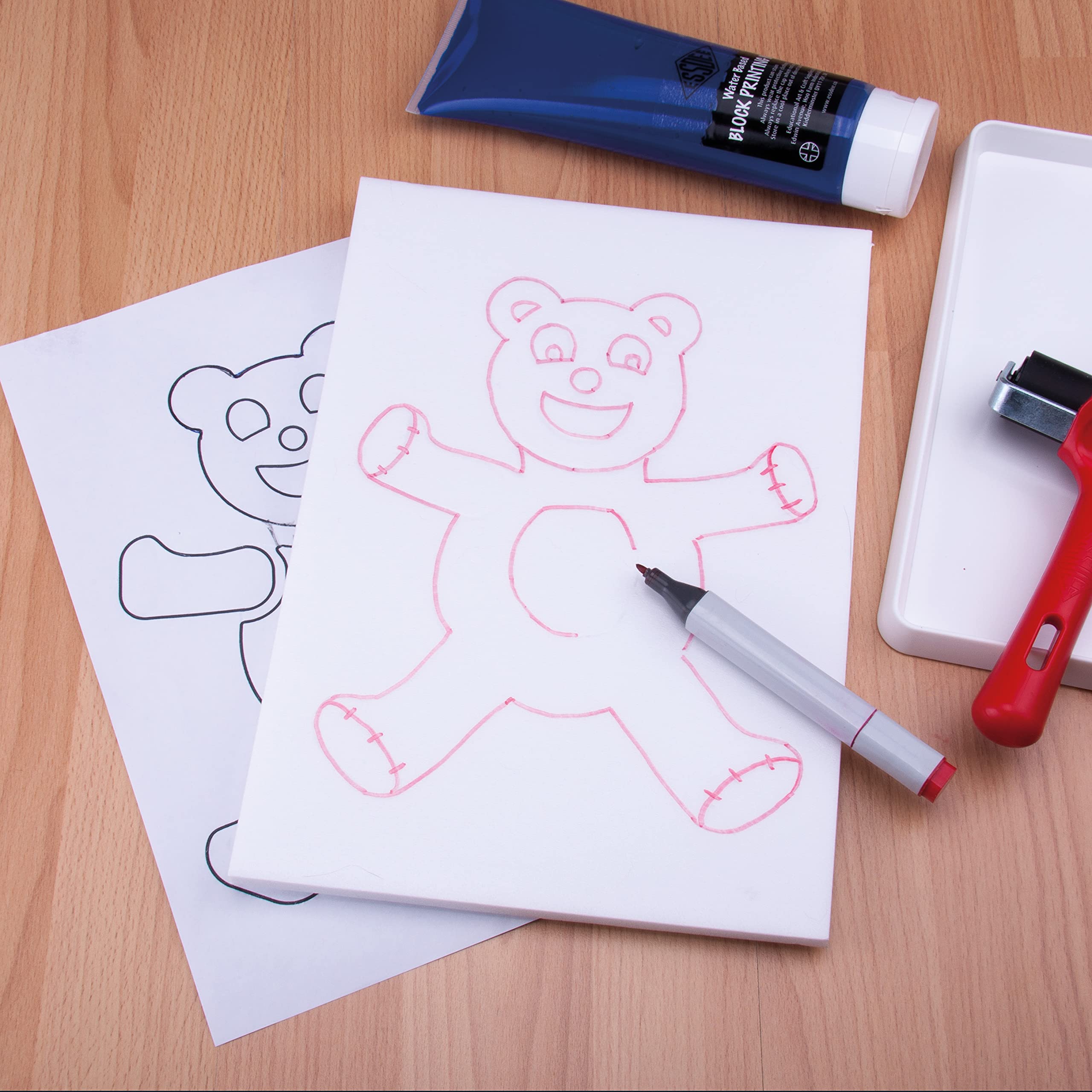 ESSDEE P6K4K Block Printing Kit for Kids - Safe Introduction to Printing | Includes PrintFoam & Ink 5