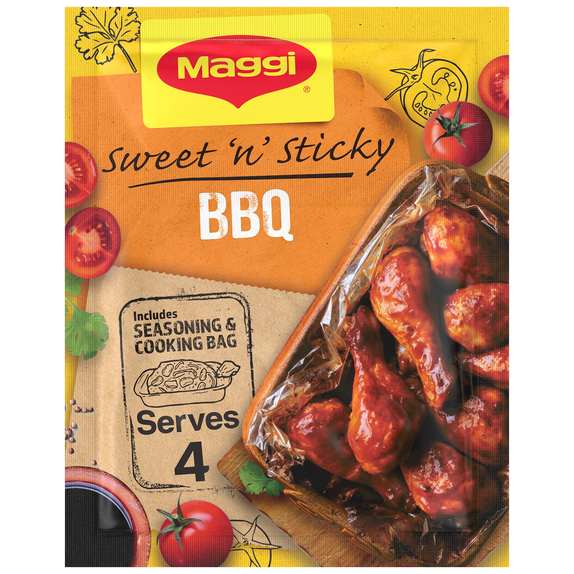 MAGGI BBQ Chicken Recipe Mix - Sweet & Sticky | 41g Sachet | No Artificial Colours 1
