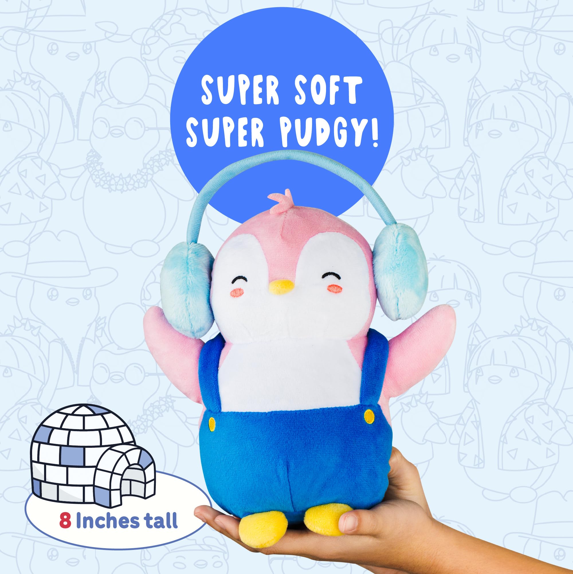 Pudgy Penguins Plush Buddy with Earmuffs - 20cm Soft Stuffed Animal Toy 2