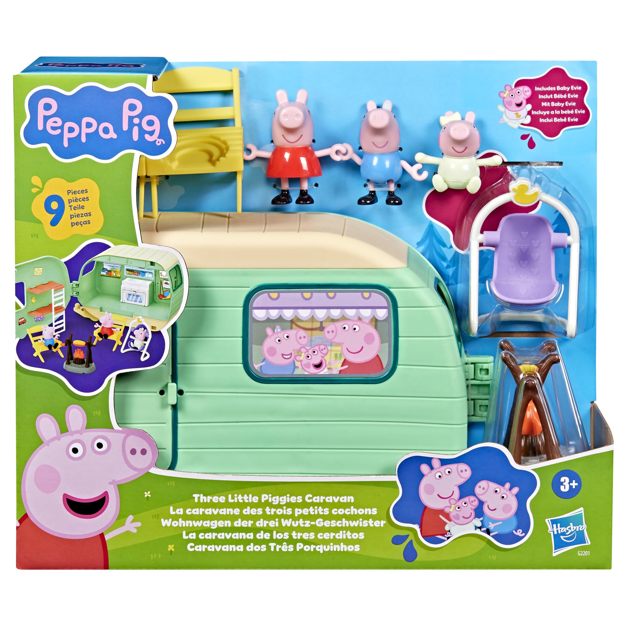 Peppa Pig Three Little Piggies Caravan Playset with 3 Figures - Ages 3+ 2