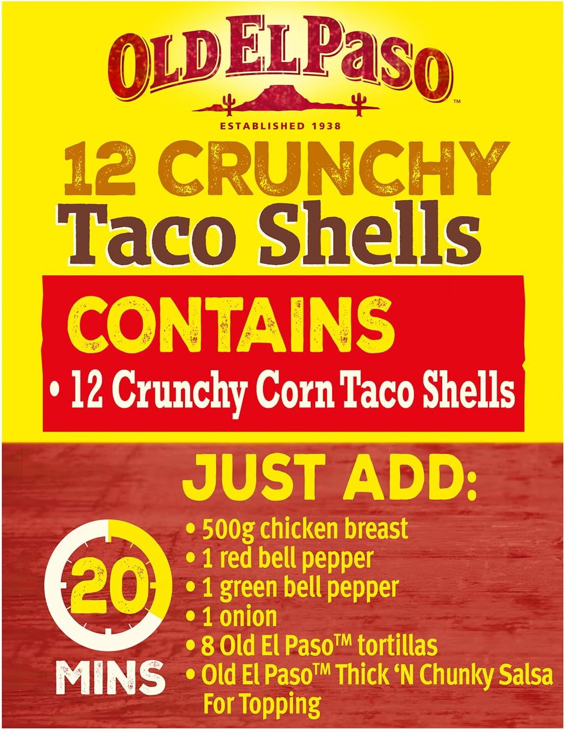 Old El Paso Original Harte und knusprige Taco-Schalen, 156 g (8er-Packung) 6