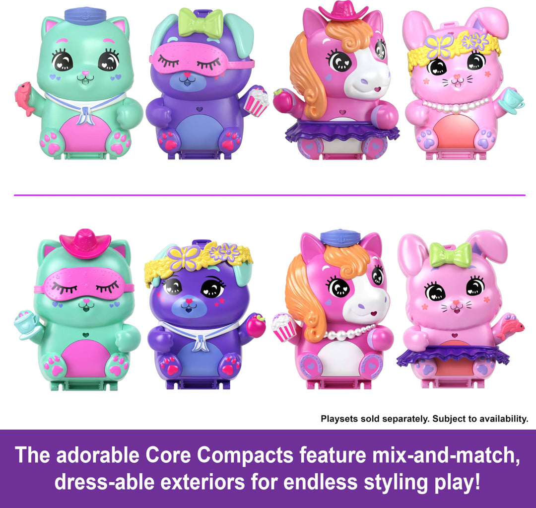 Polly Pocket Sleepover Puppy Compact Playset - 10 Accessories & 2 Pet Dogs, Ages 4+