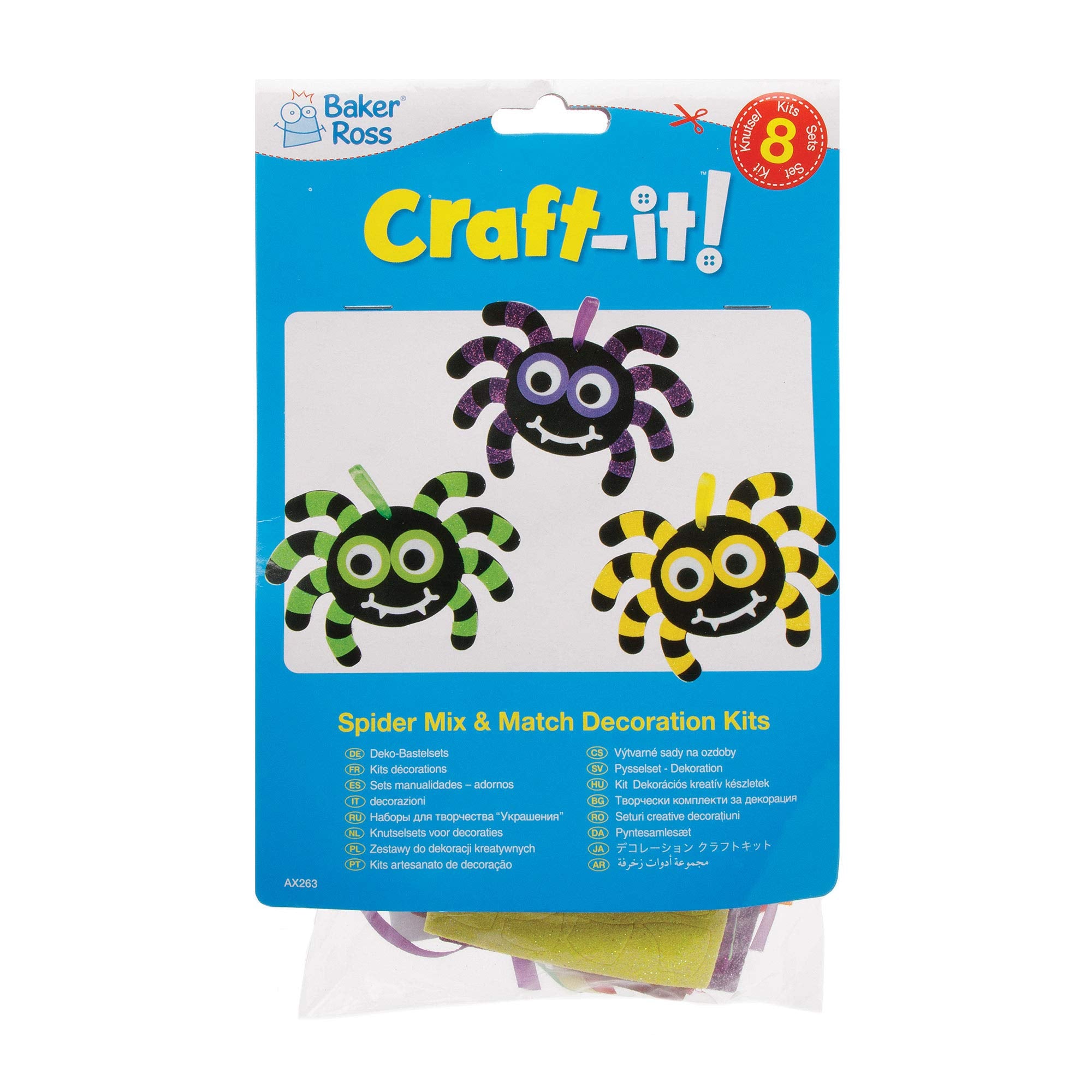 Baker Ross Spider Mix and Match Halloween Decoration Craft Kit - Pack of 8 5