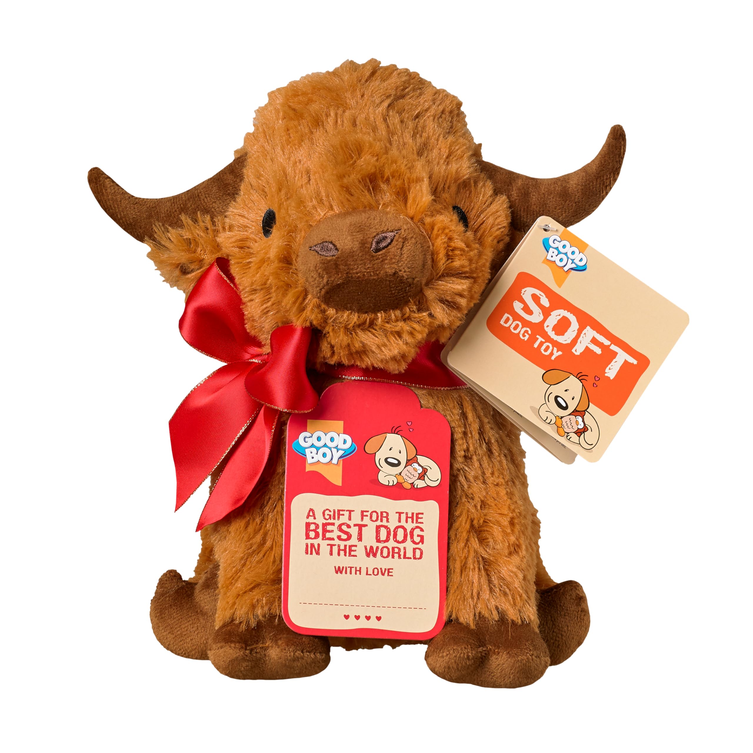 Good Boy Highland Cow Plush Toy - Soft, Squeaky, Giftable 1