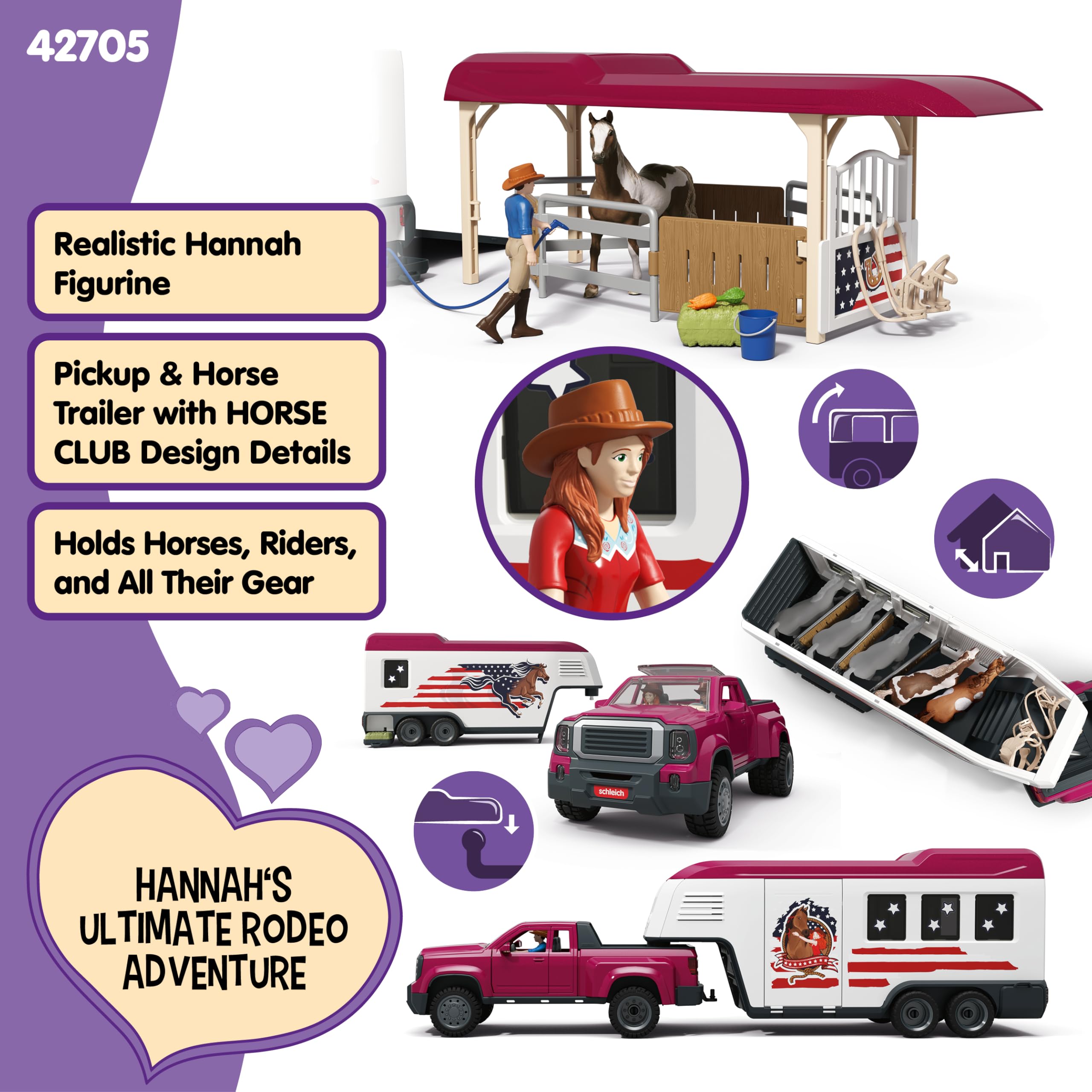 SCHLEICH Horse Club Lakeside Truck and Trailer Playset | 119 Pieces | Ages 5-12 3