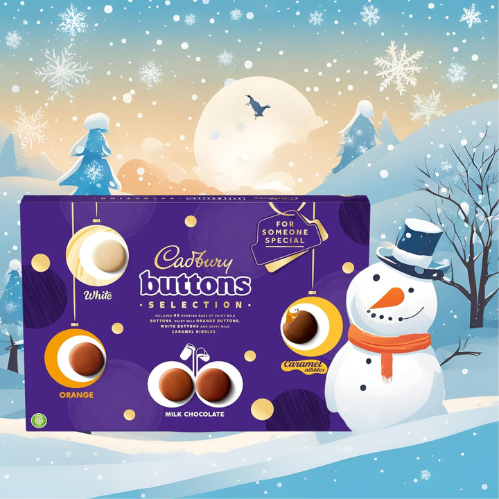Cadbury Buttons Selection Box, Festive Chocolate Selection with Milk, Orange, and Caramel