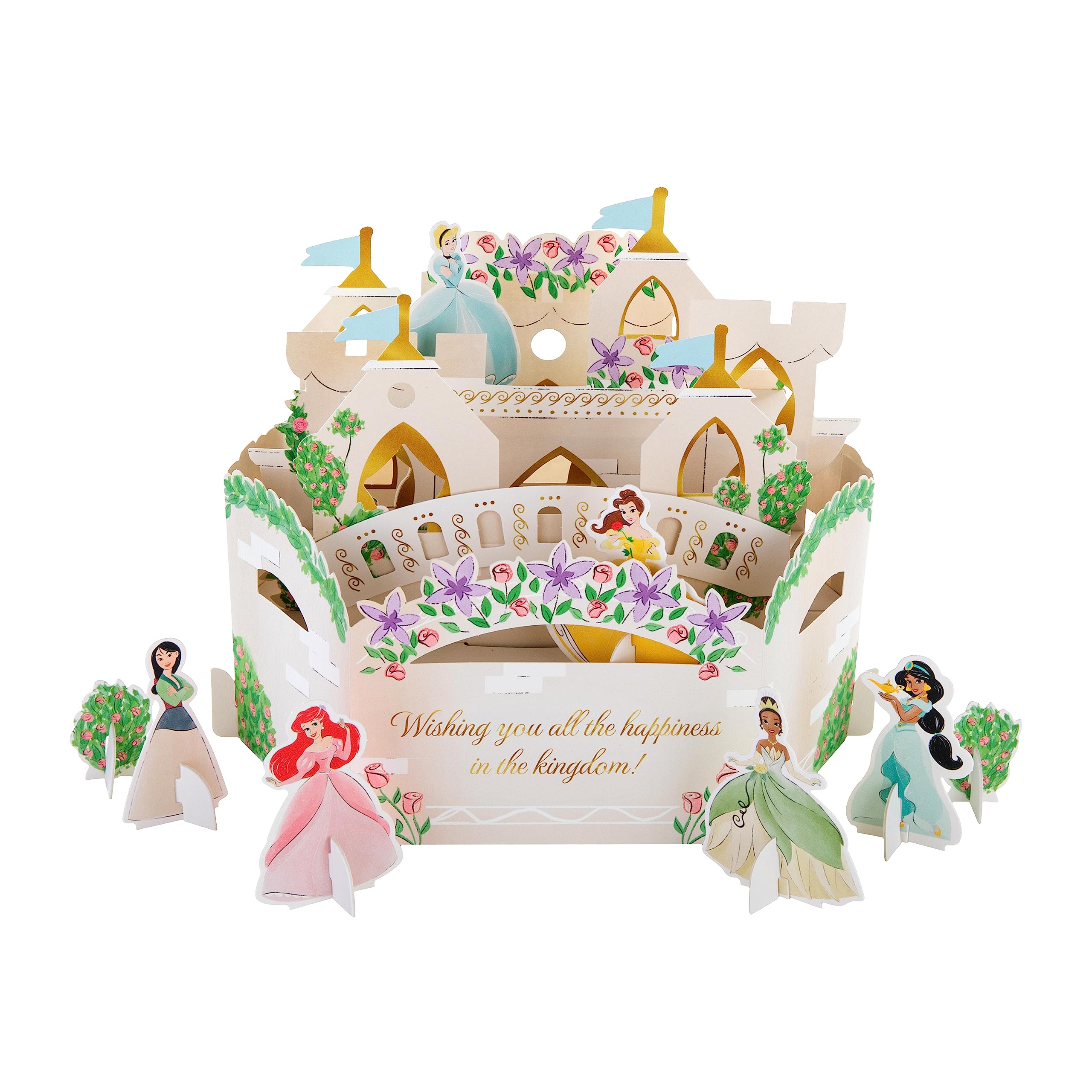 Hallmark Disney Princesses 3D Pop Up Birthday Card for Girls | FSC Certified | Large Letter Size
