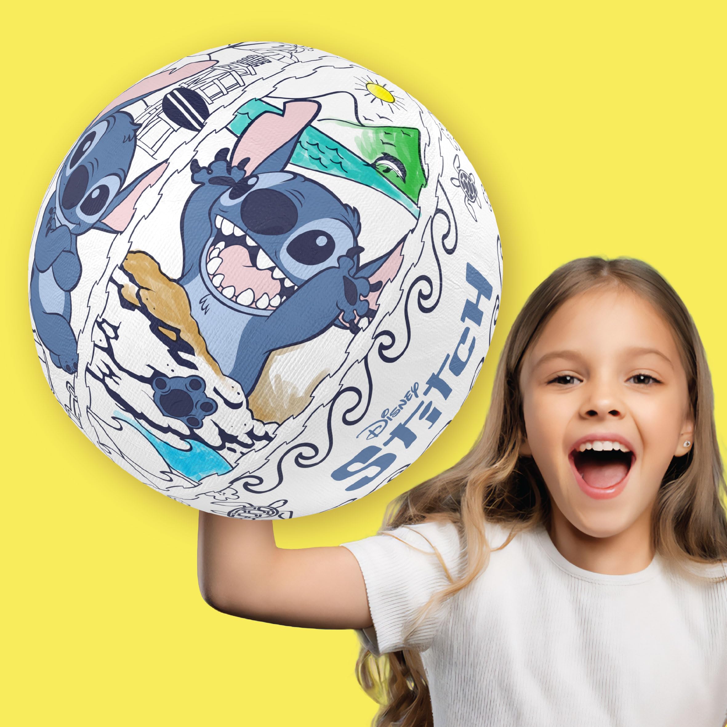 Disney Stitch Ollyball - Color-In Indoor Play Ball for Kids 4 Years and Up 2