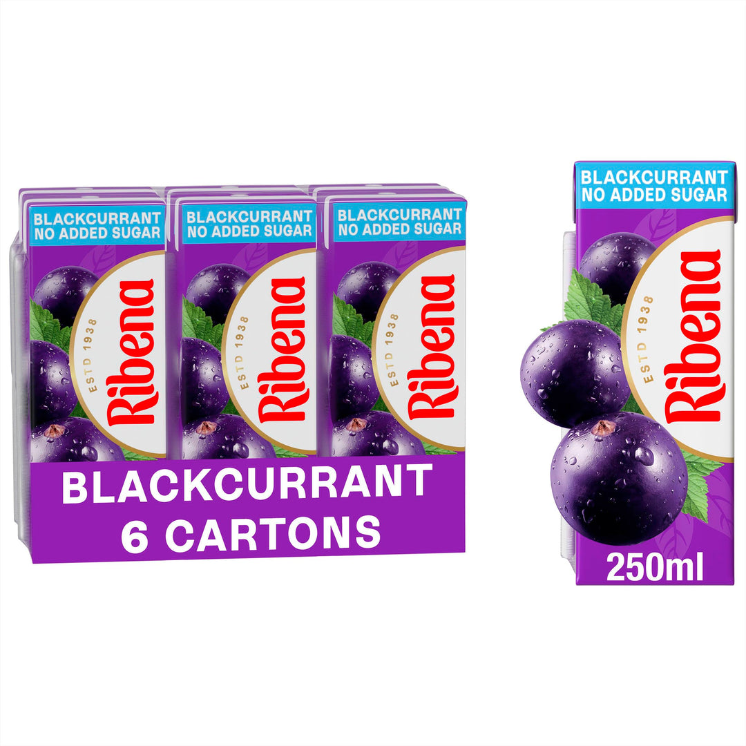 Ribena - Blackcurrant Juice Drink 250ml No Added Sugar Multipack of 6